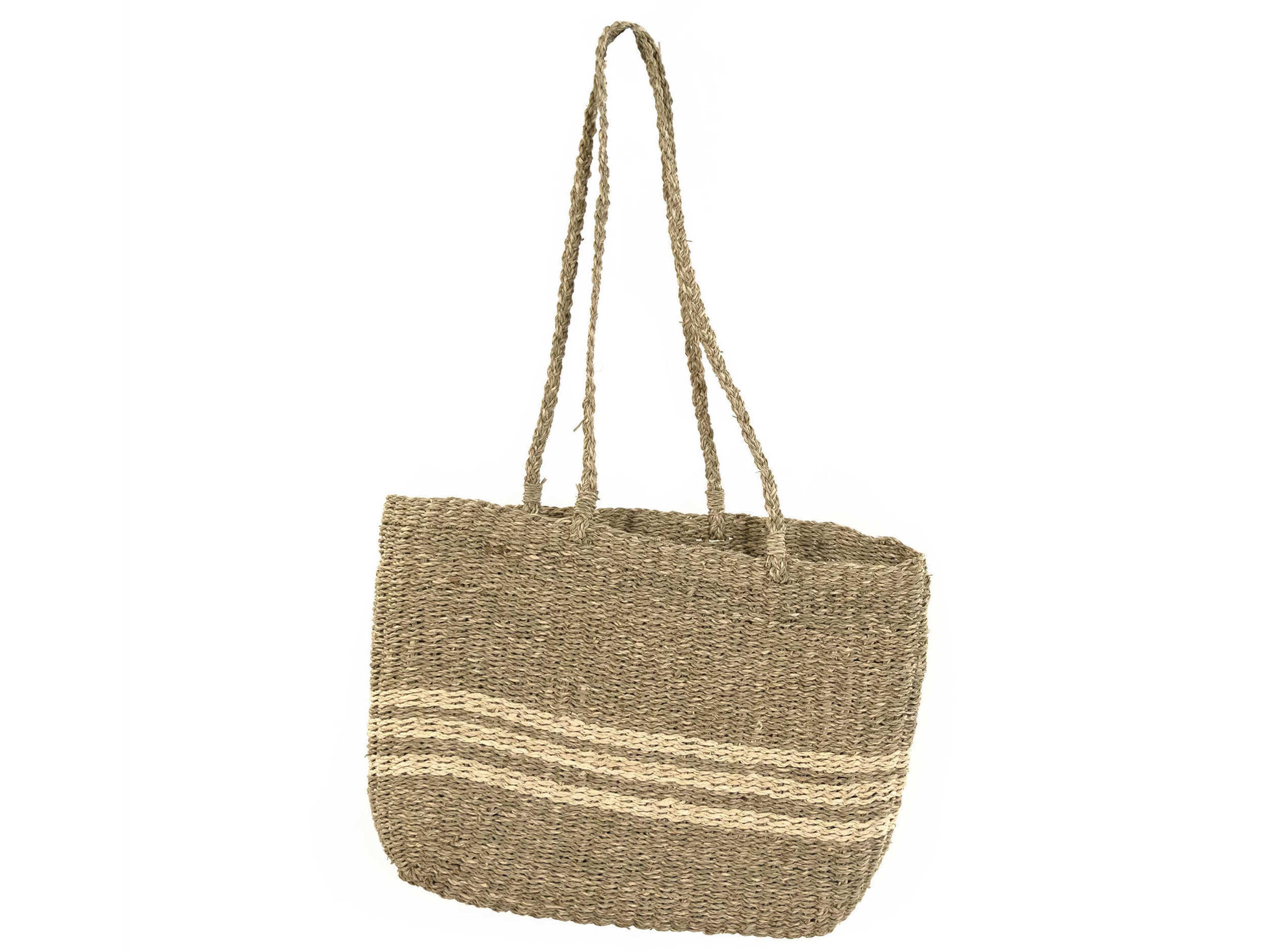 Zentique Brown Woven Handbag Set of 2