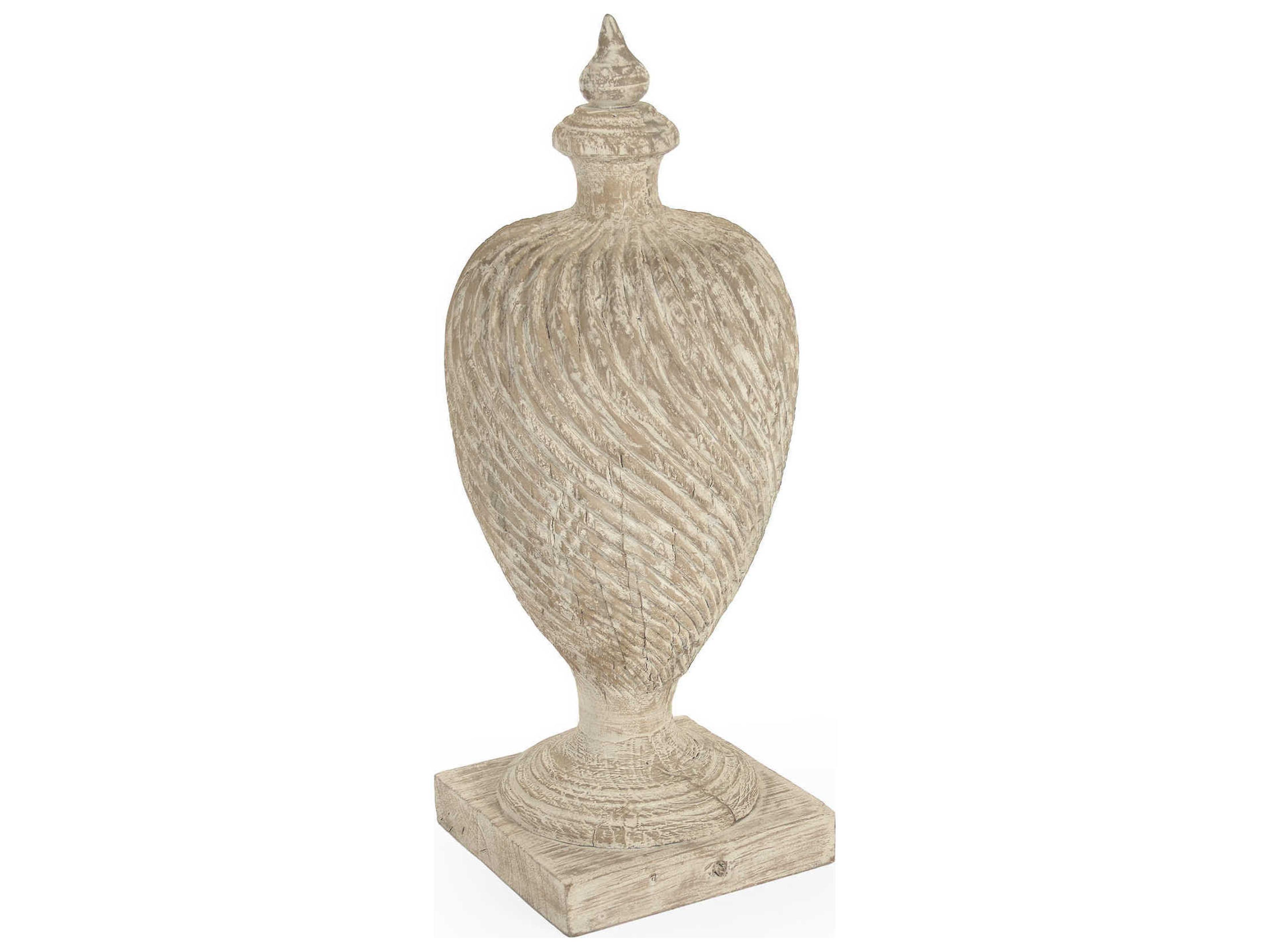 Zentique Julius White Wash Wooden Urn