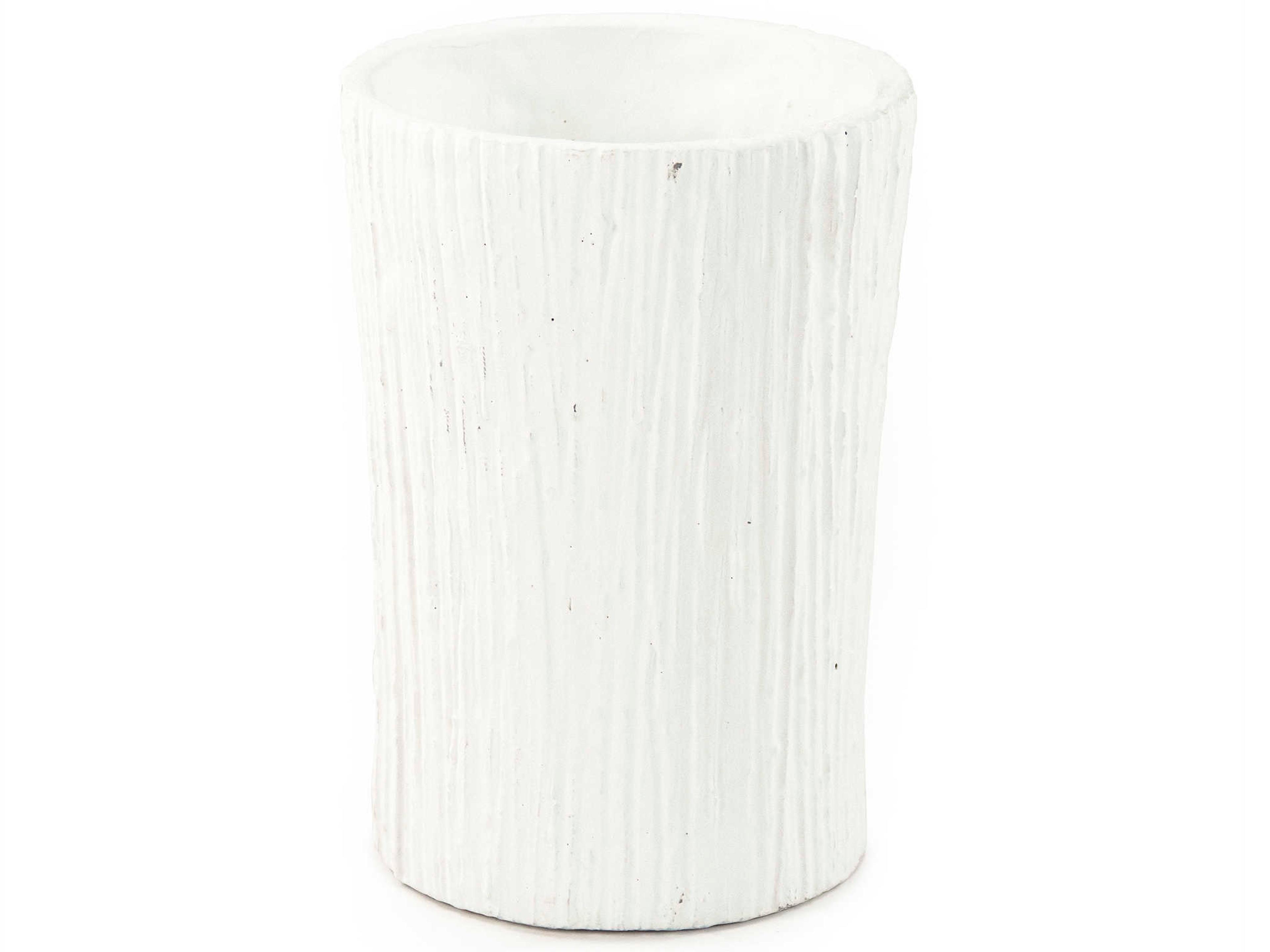 Zentique Distressed White 12" High Vase