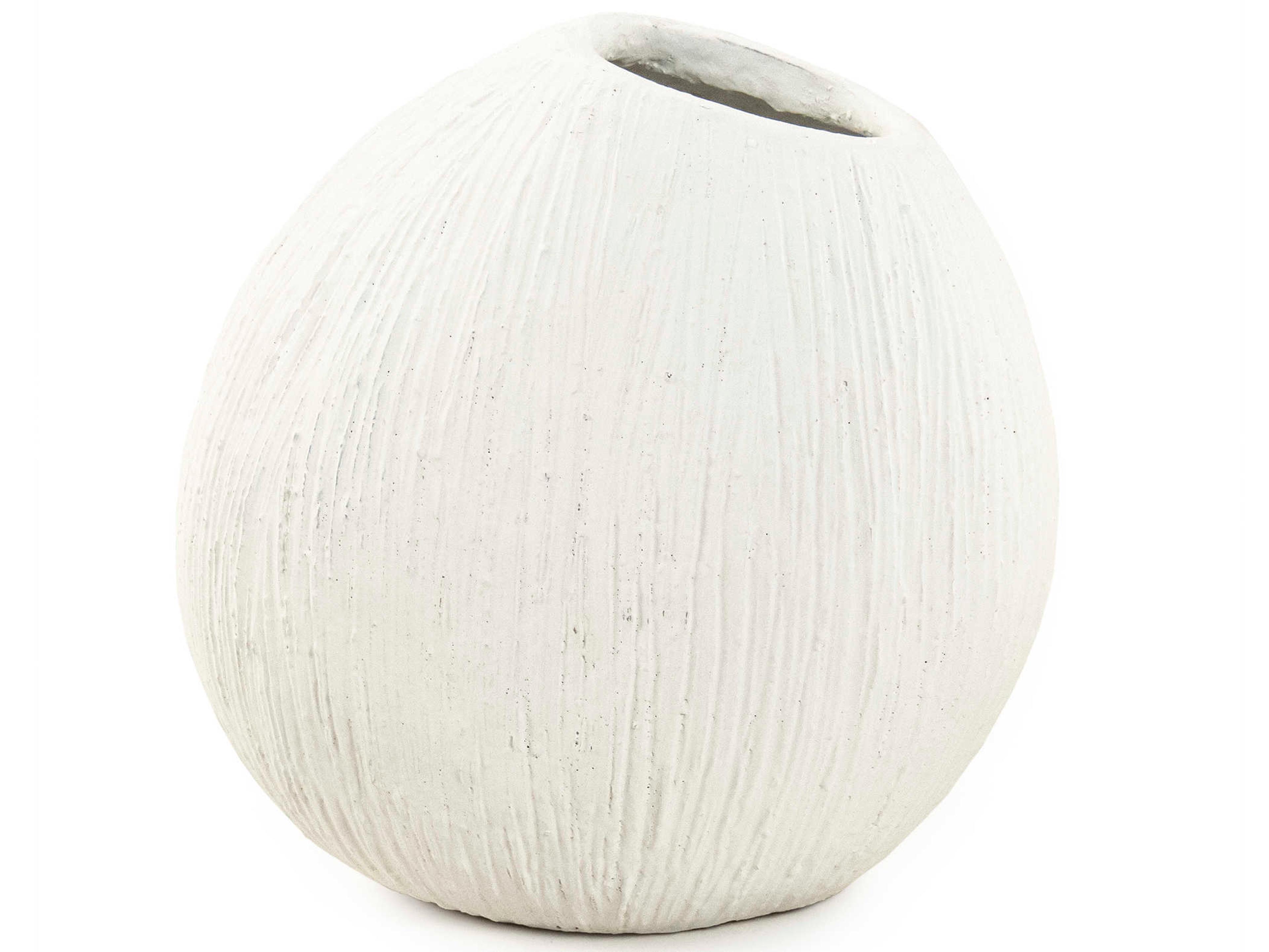 Zentique Distressed White Vase