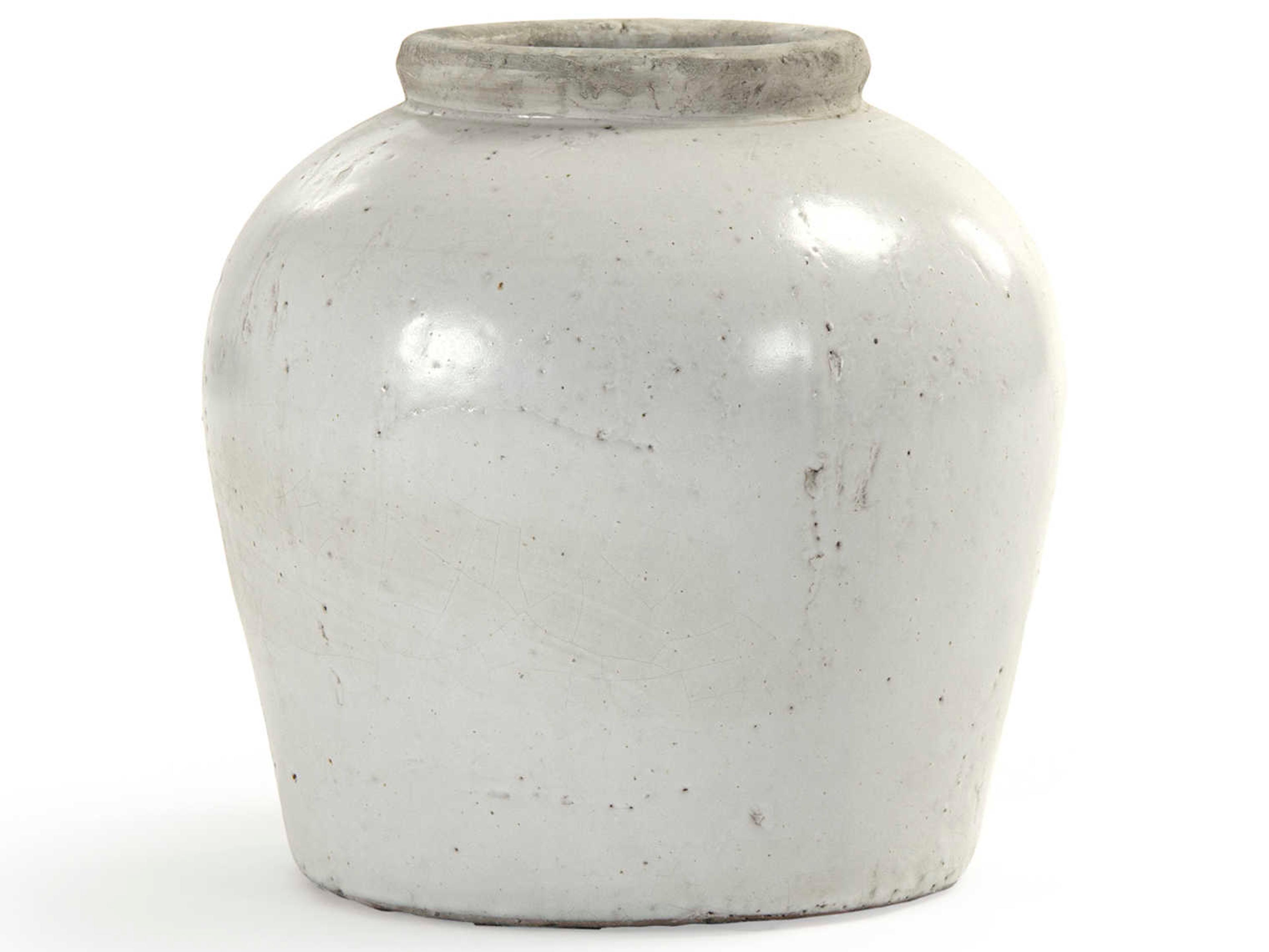 Distressed White 13" Jar