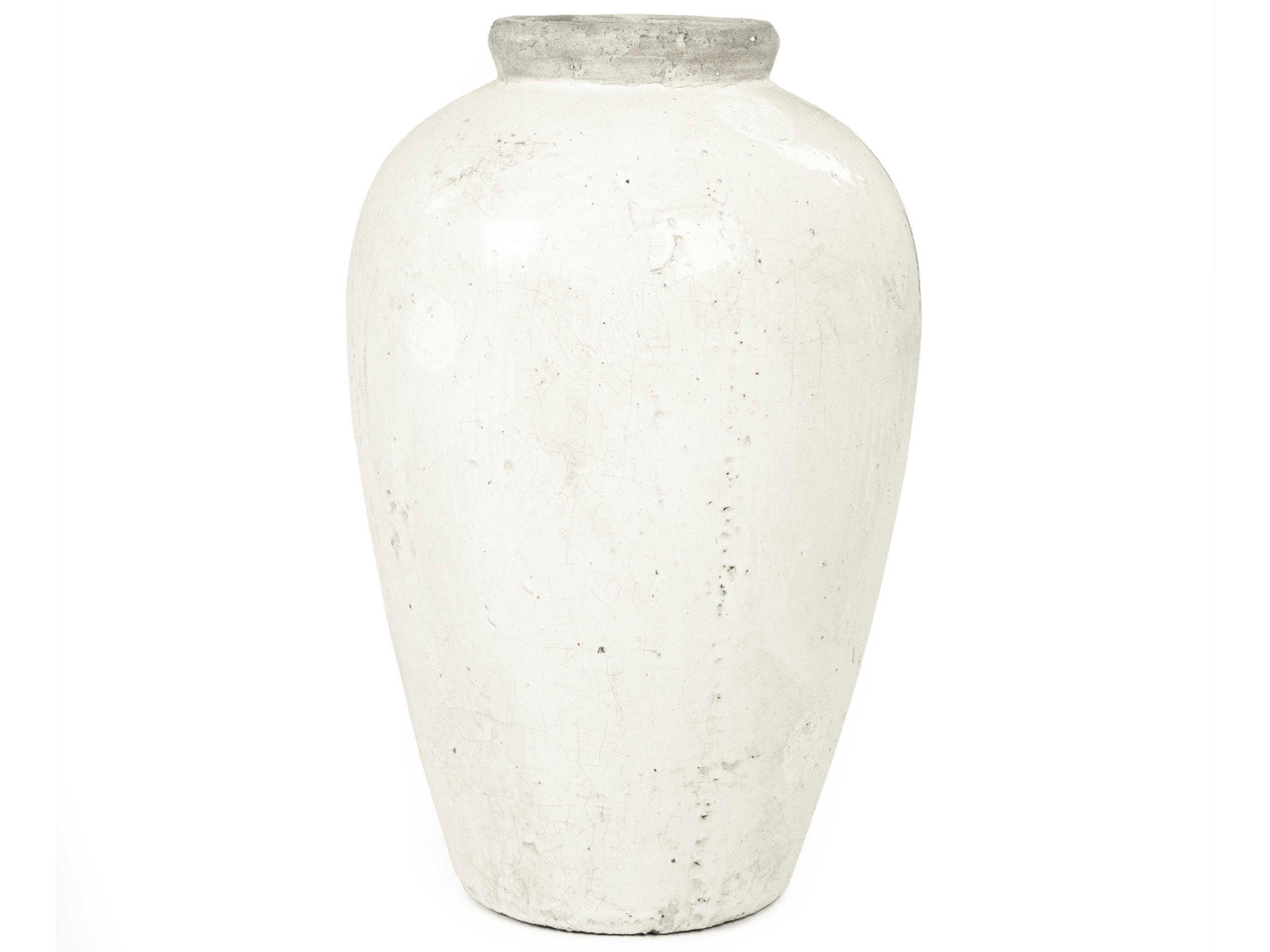 Distressed White Vase