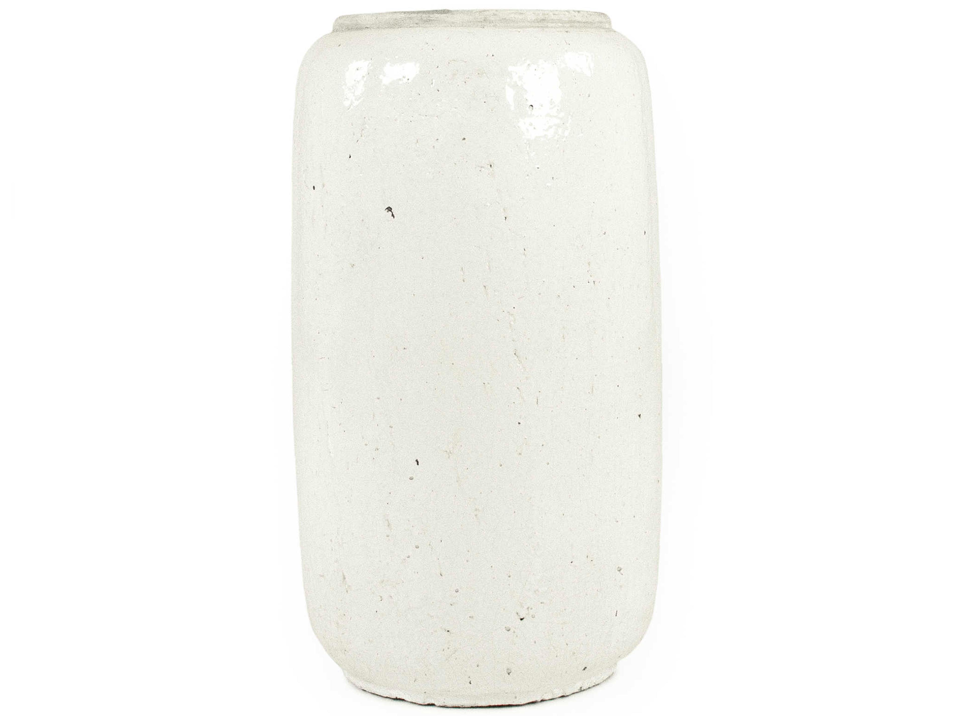 Zentique Distressed White 13" Vase