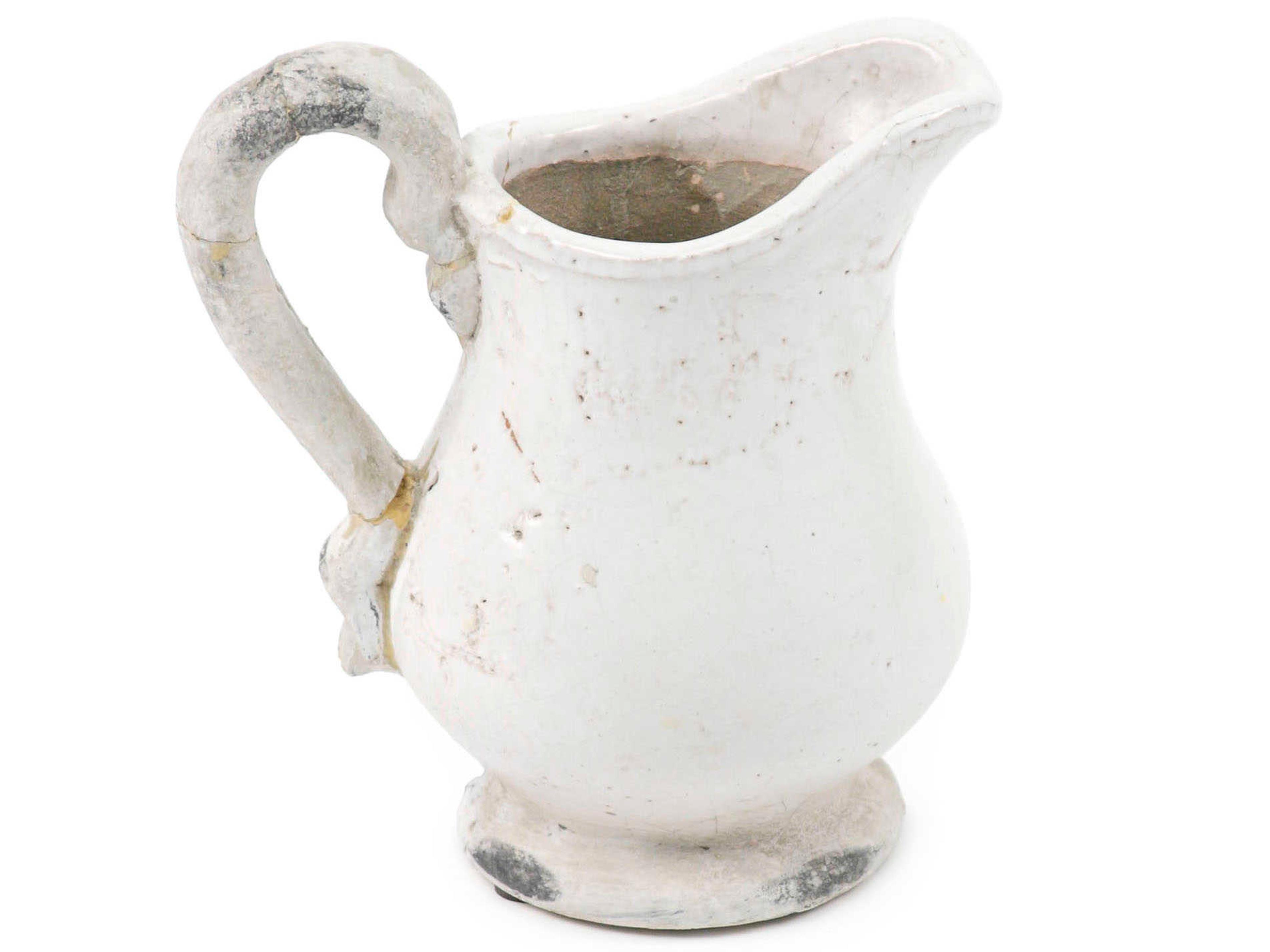 Zentique Distressed White 9" High Pitcher