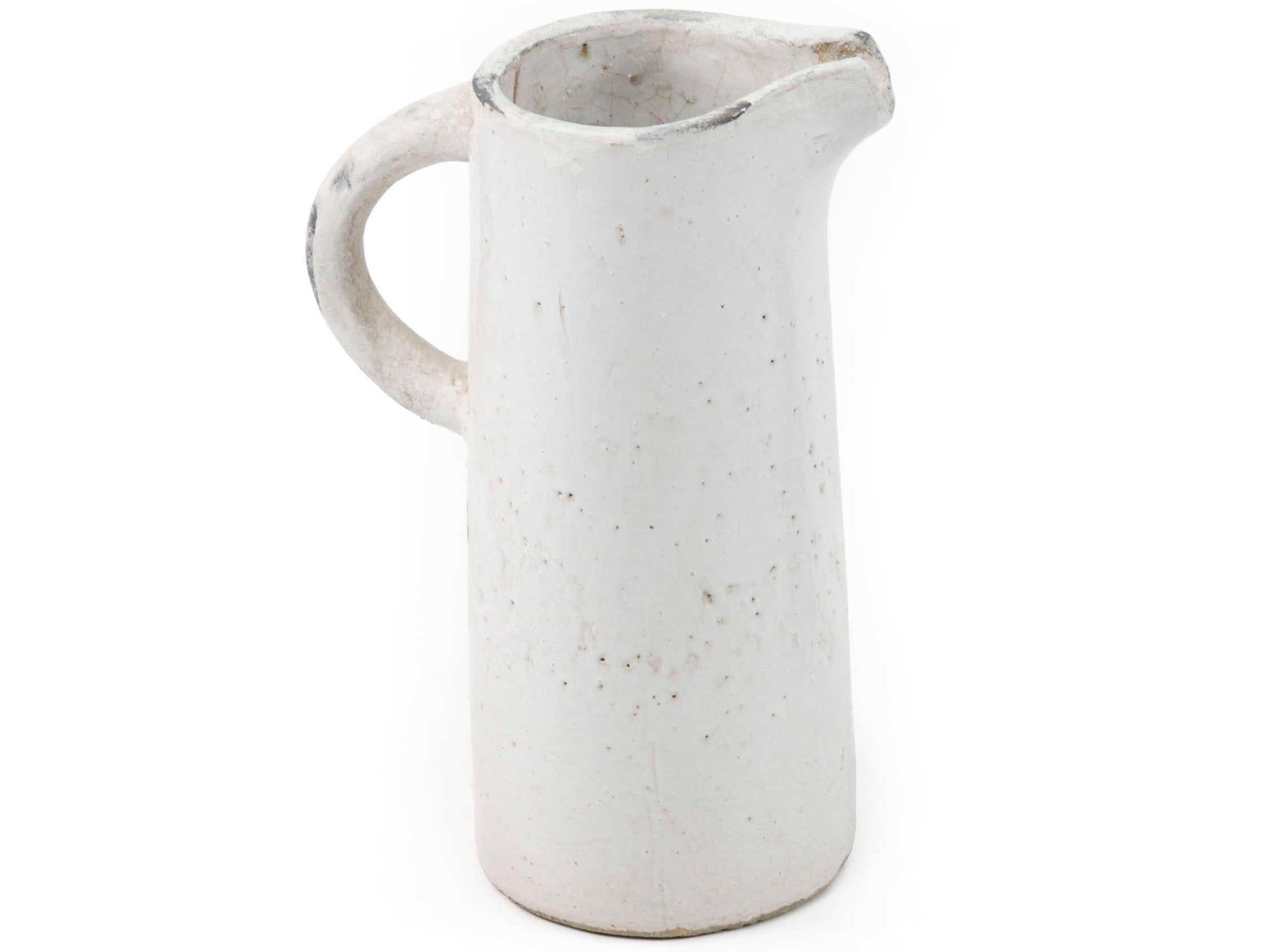 Distressed White Pitcher
