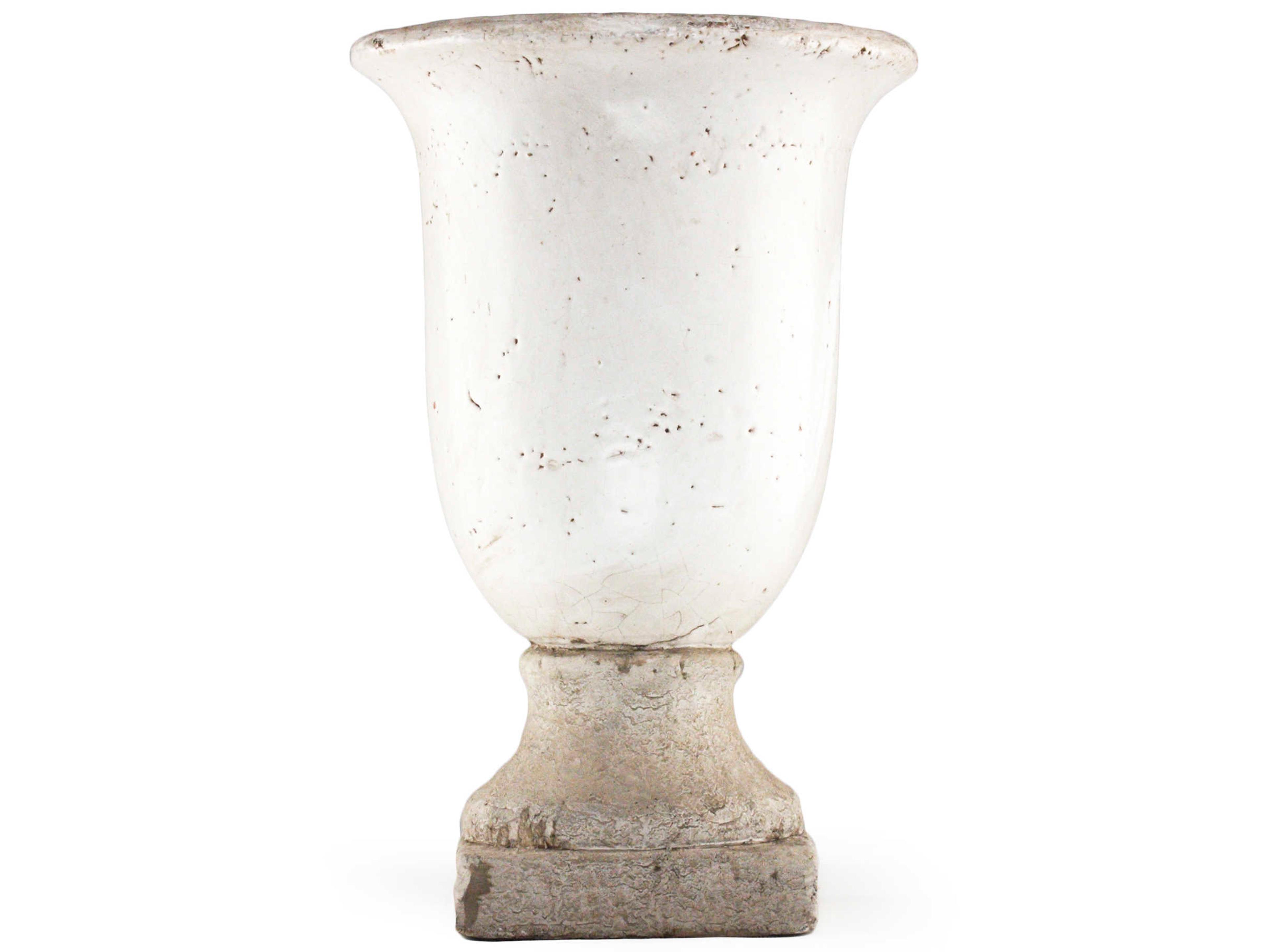 Distressed White 15" High Vase