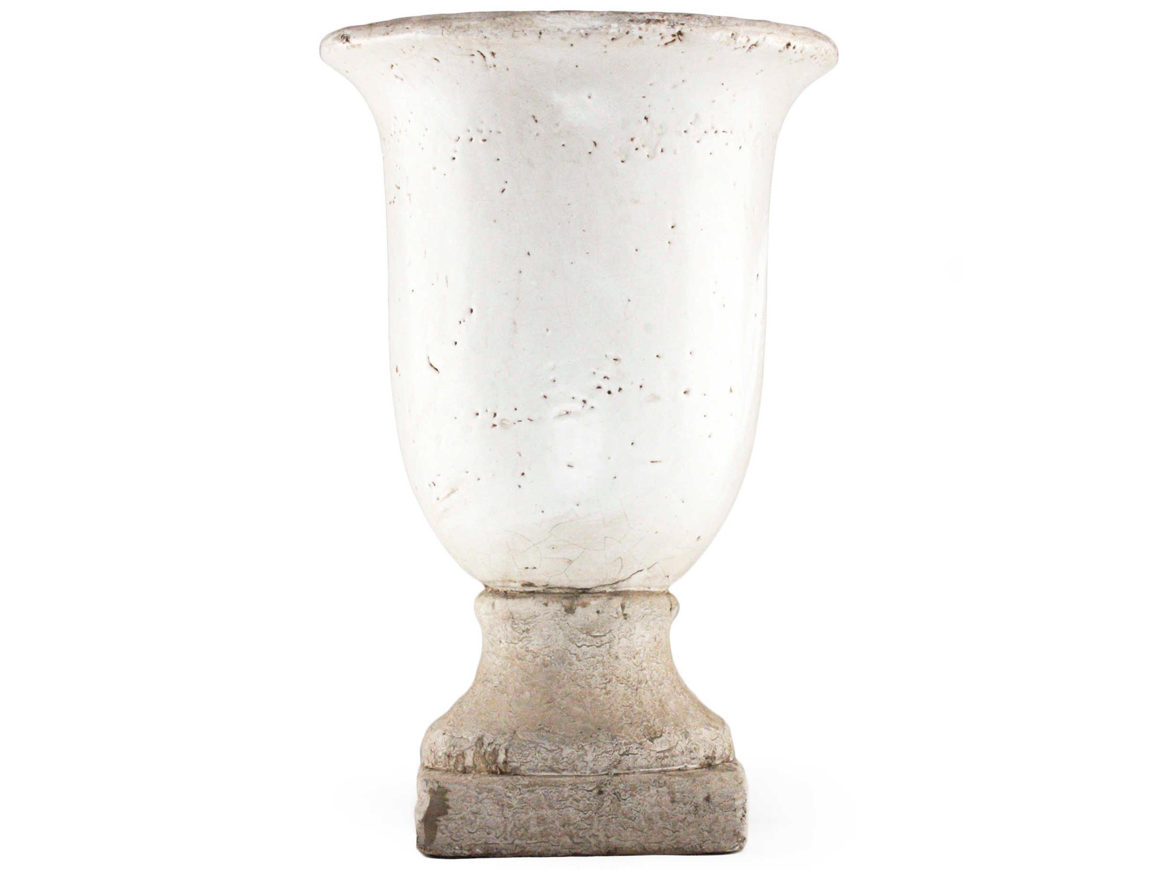 Distressed White 12" High Vase