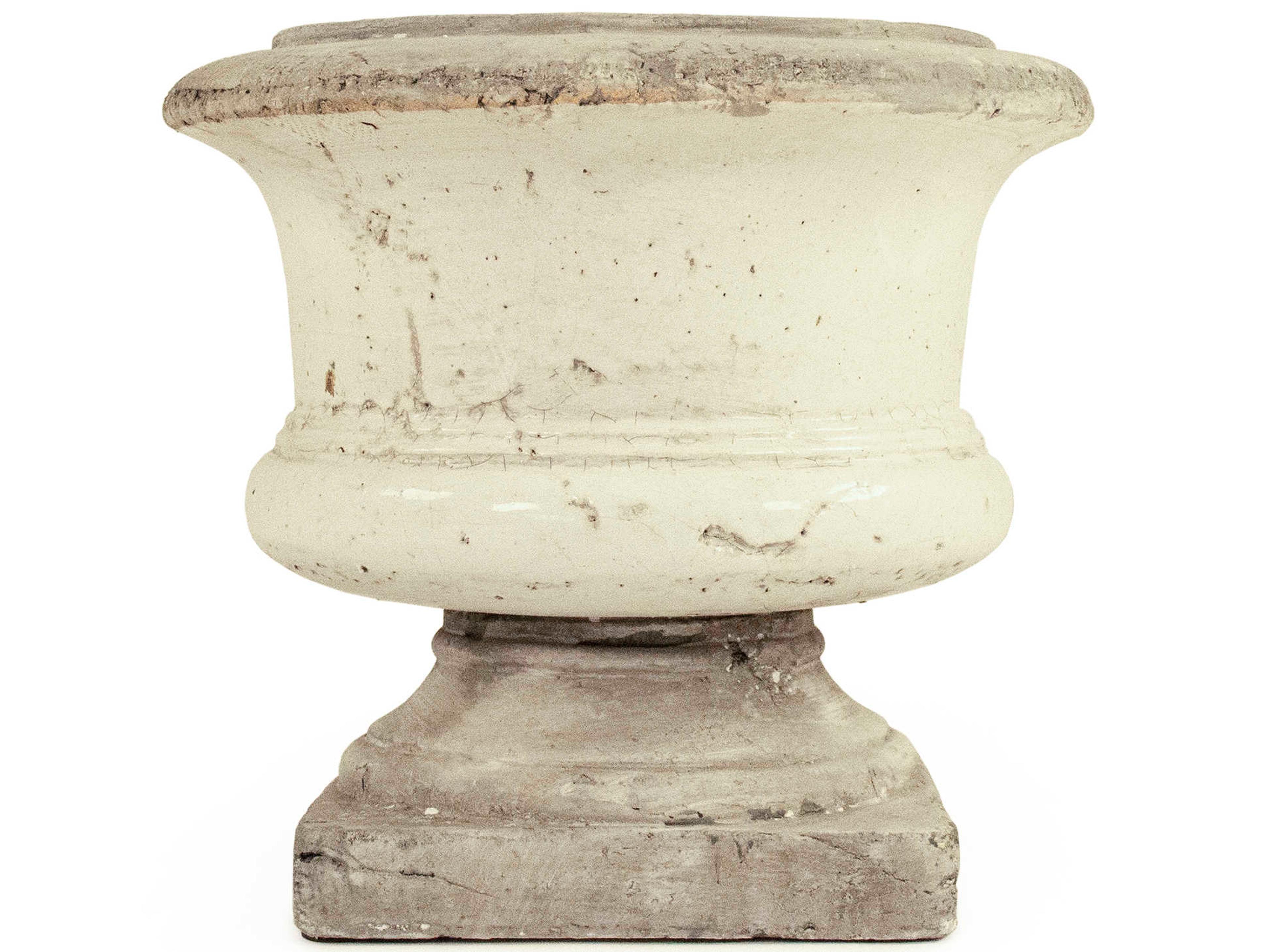 Zentique Distressed White / Grey Vase