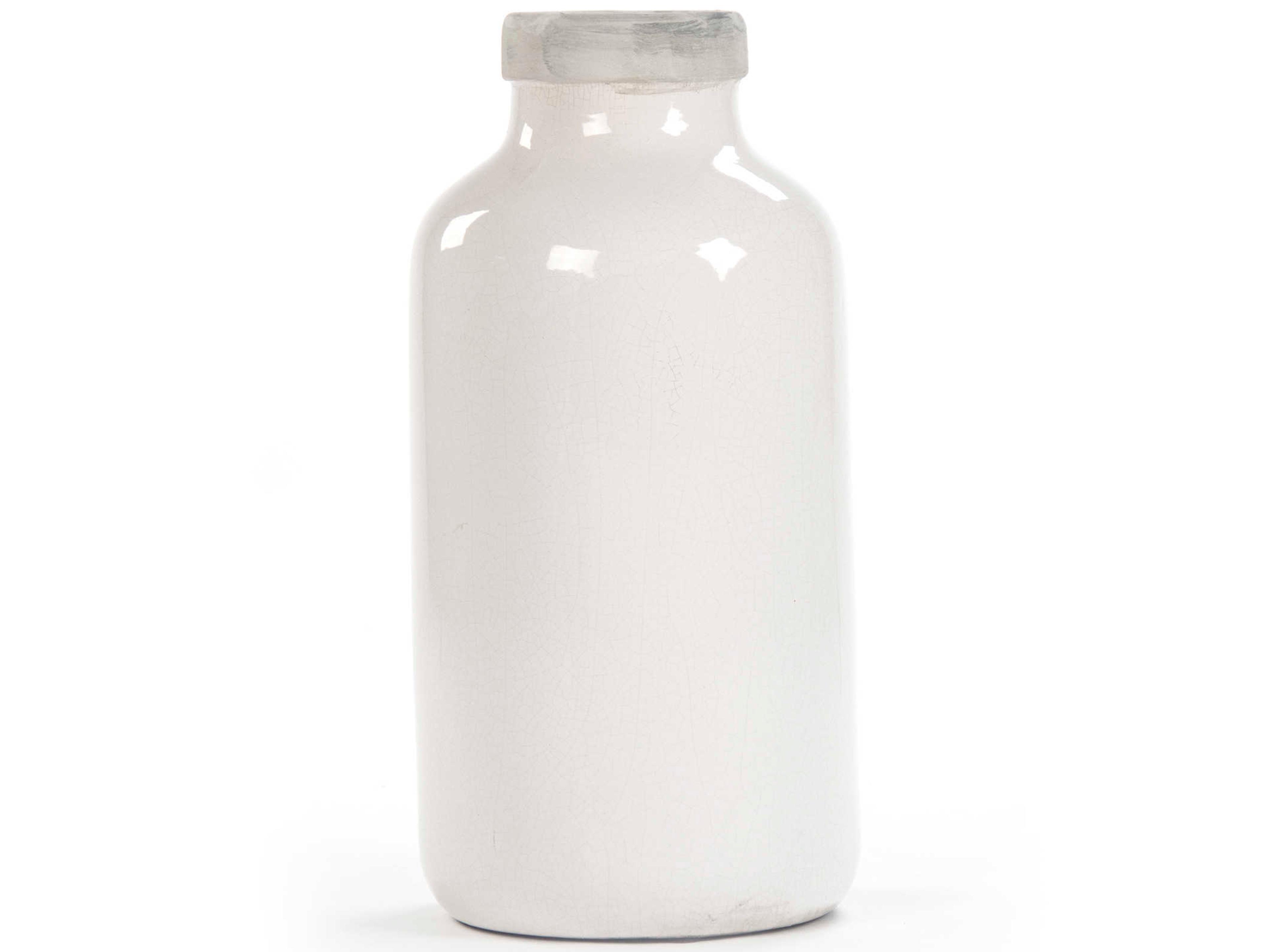 Zentique Distressed Crackle White 19" High Jar
