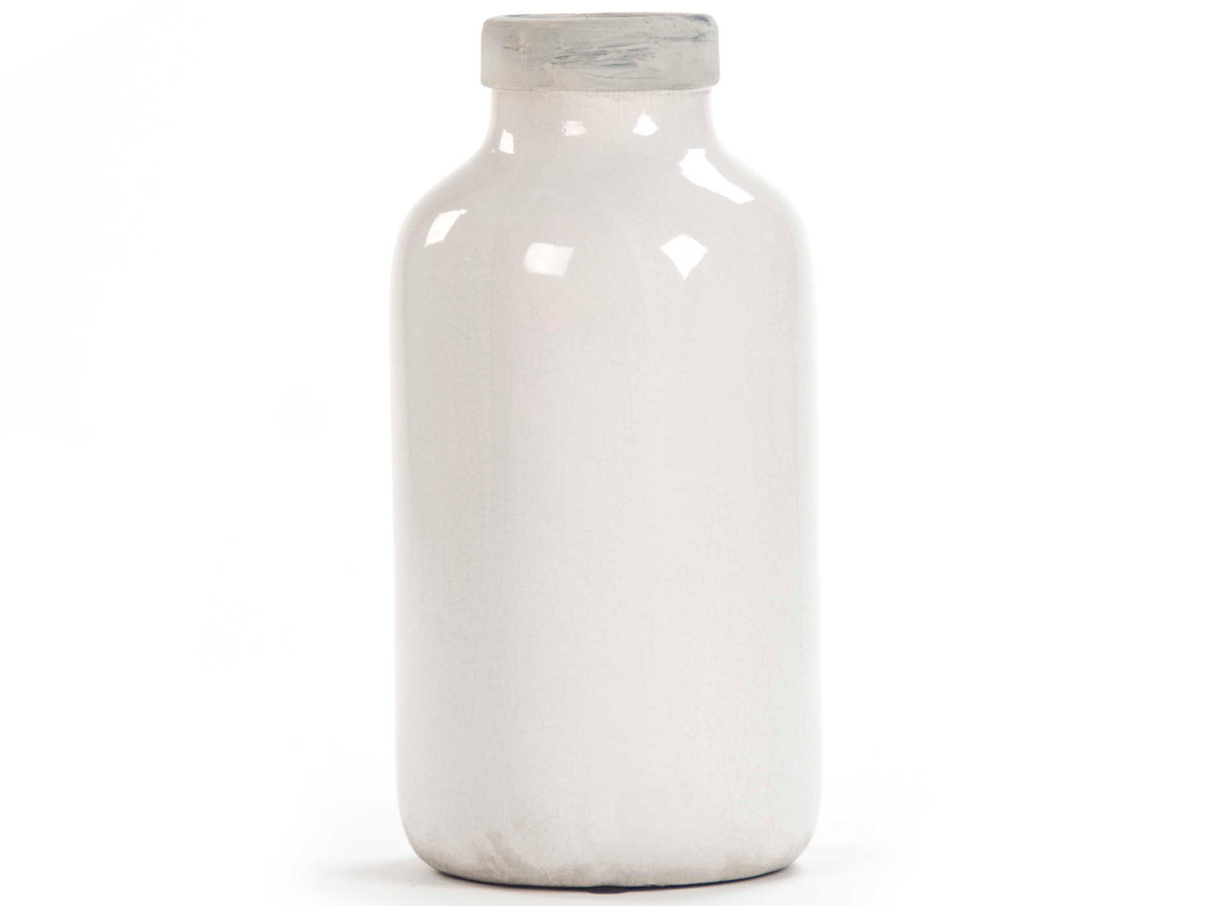 Distressed Crackle White 16" High Jar