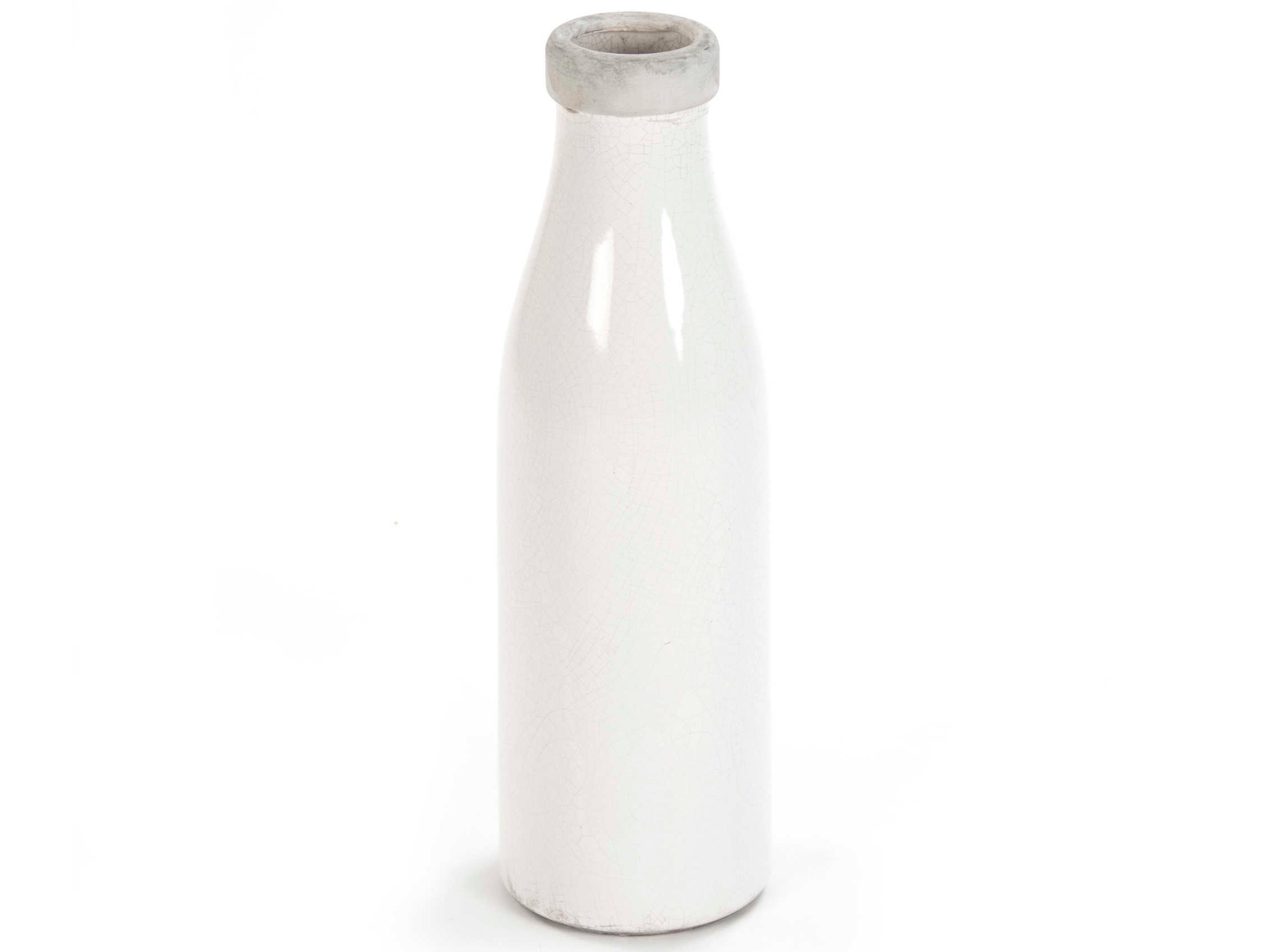 Zentique Distressed Crackle White Vase