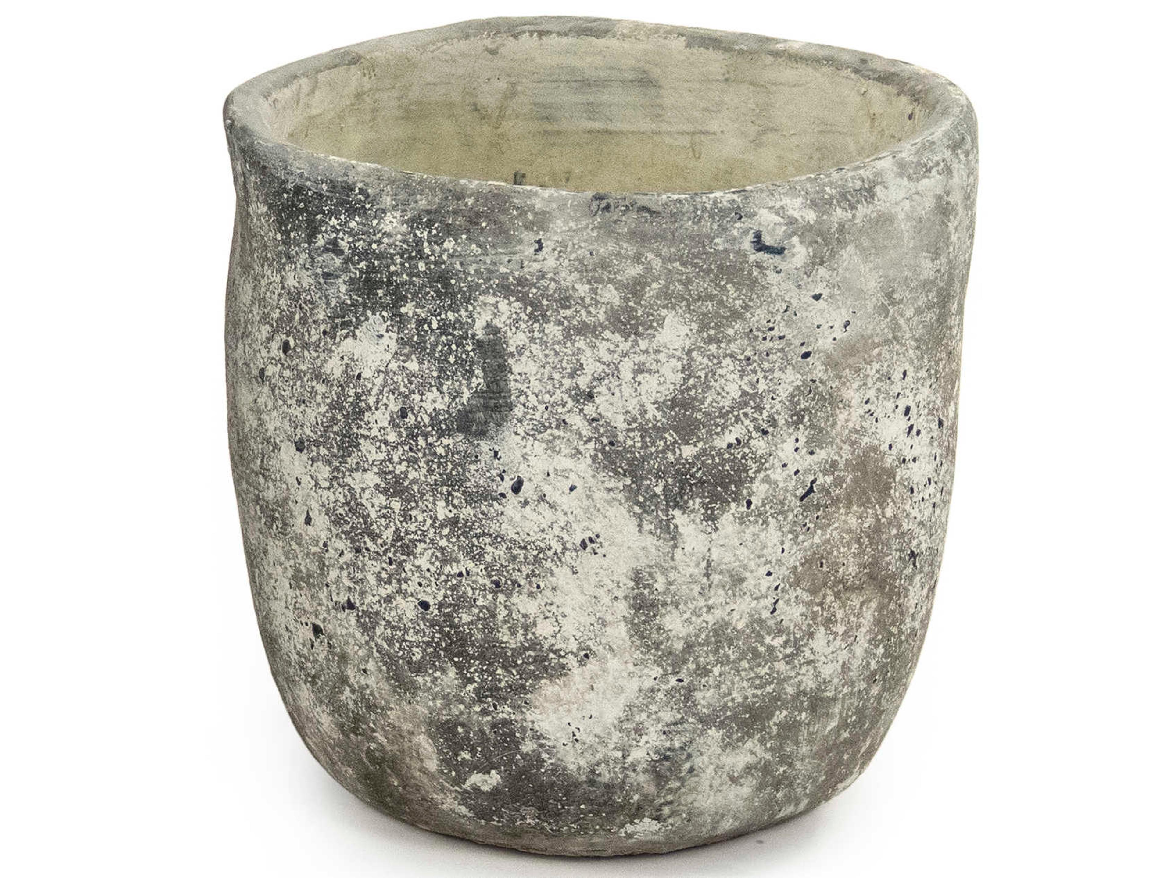 Distressed Grey / White 9" High Vase