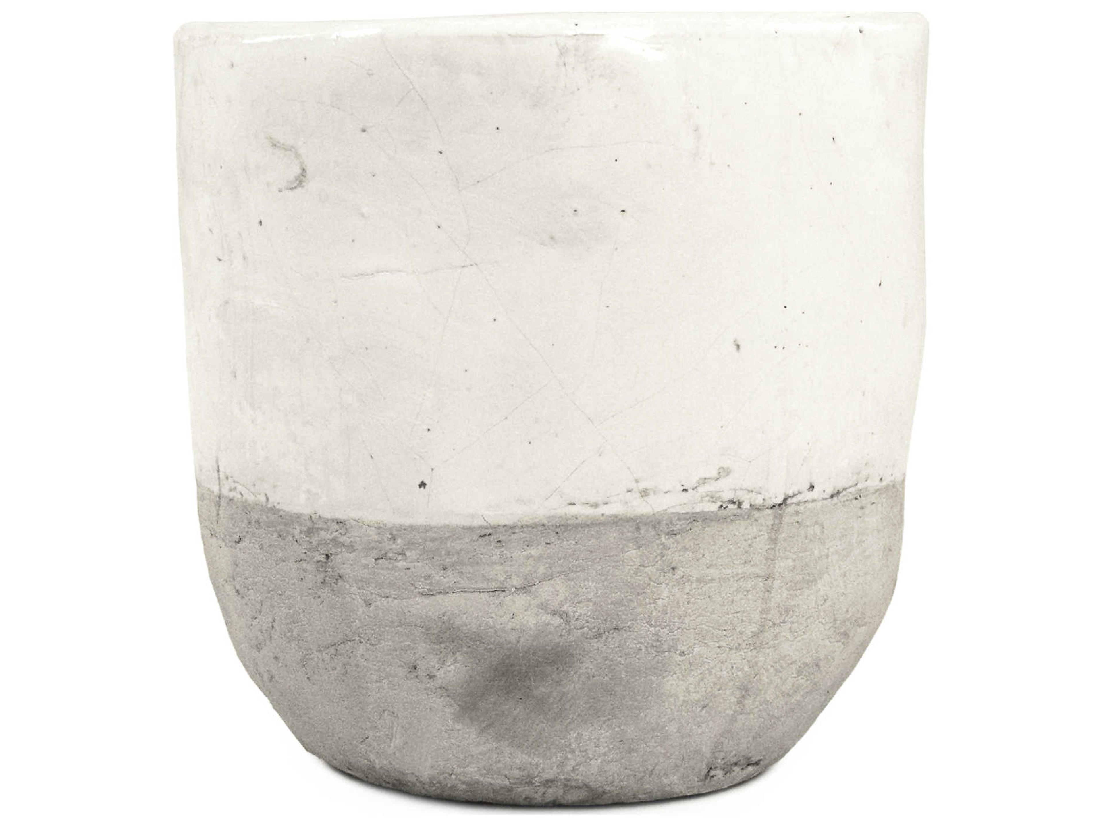 Zentique Distressed White 11" High Vase