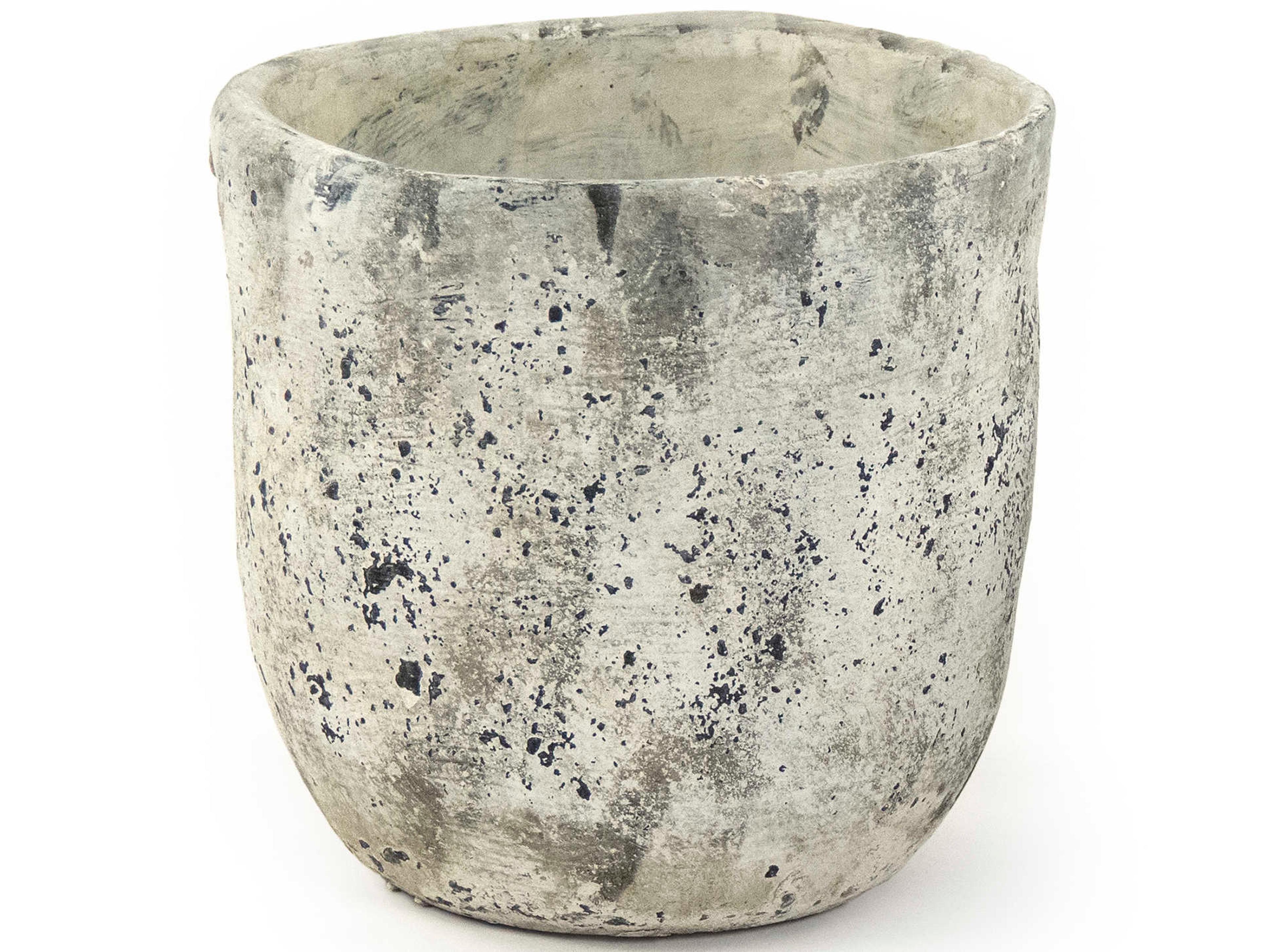 Zentique Distressed Grey / White 11" High Vase