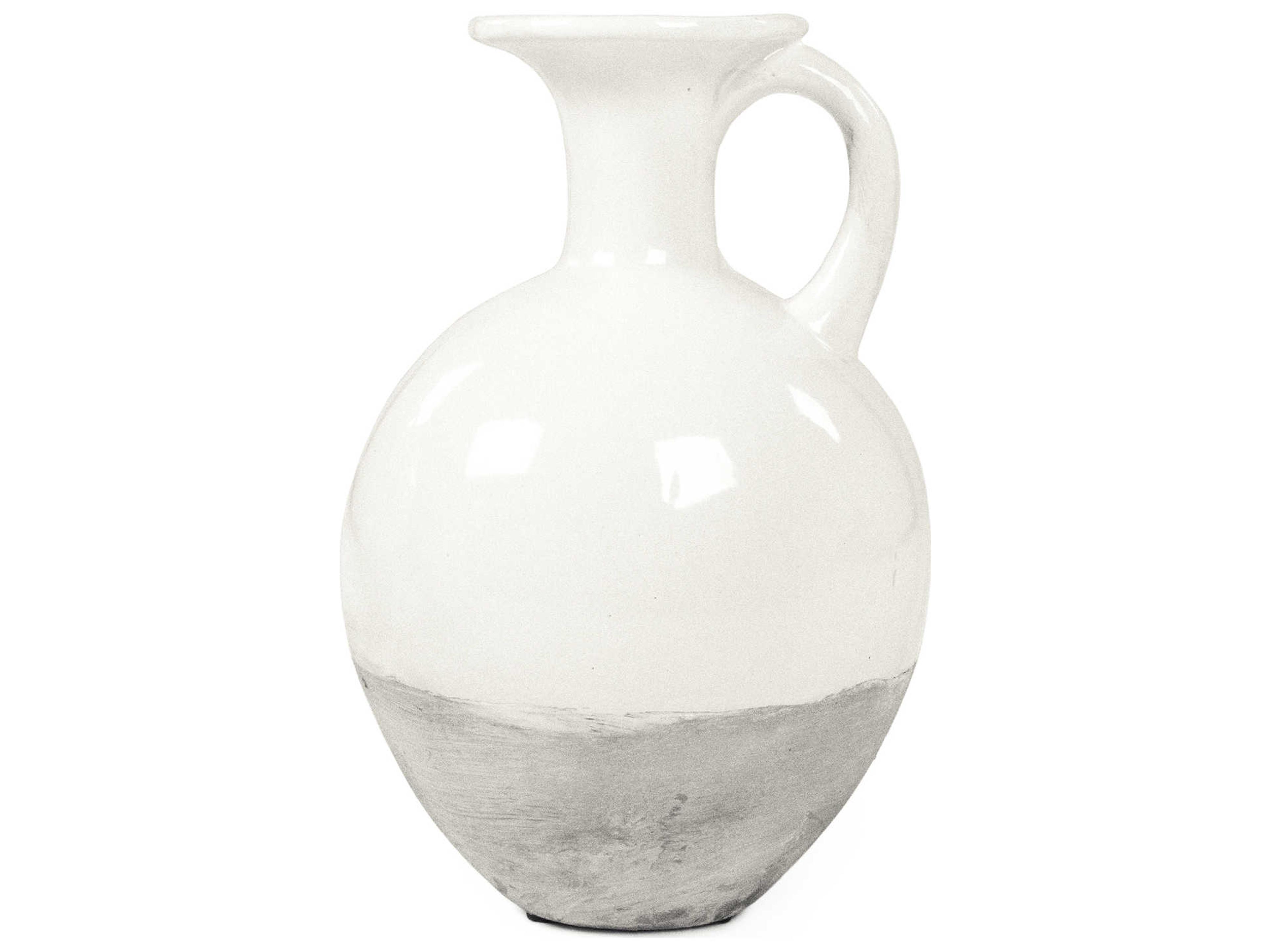 Zentique Distressed White Vase