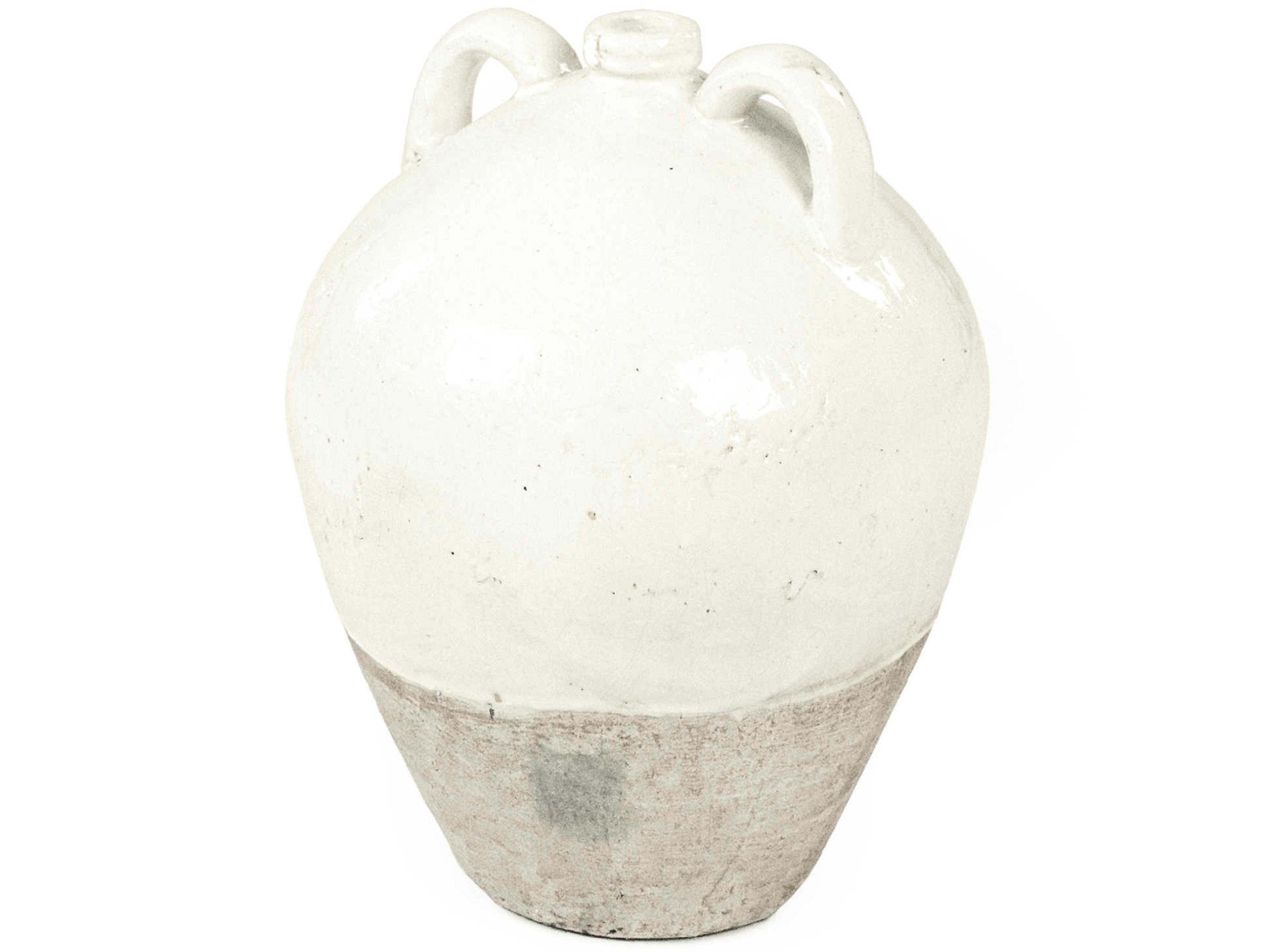 Distressed White Handle Jar