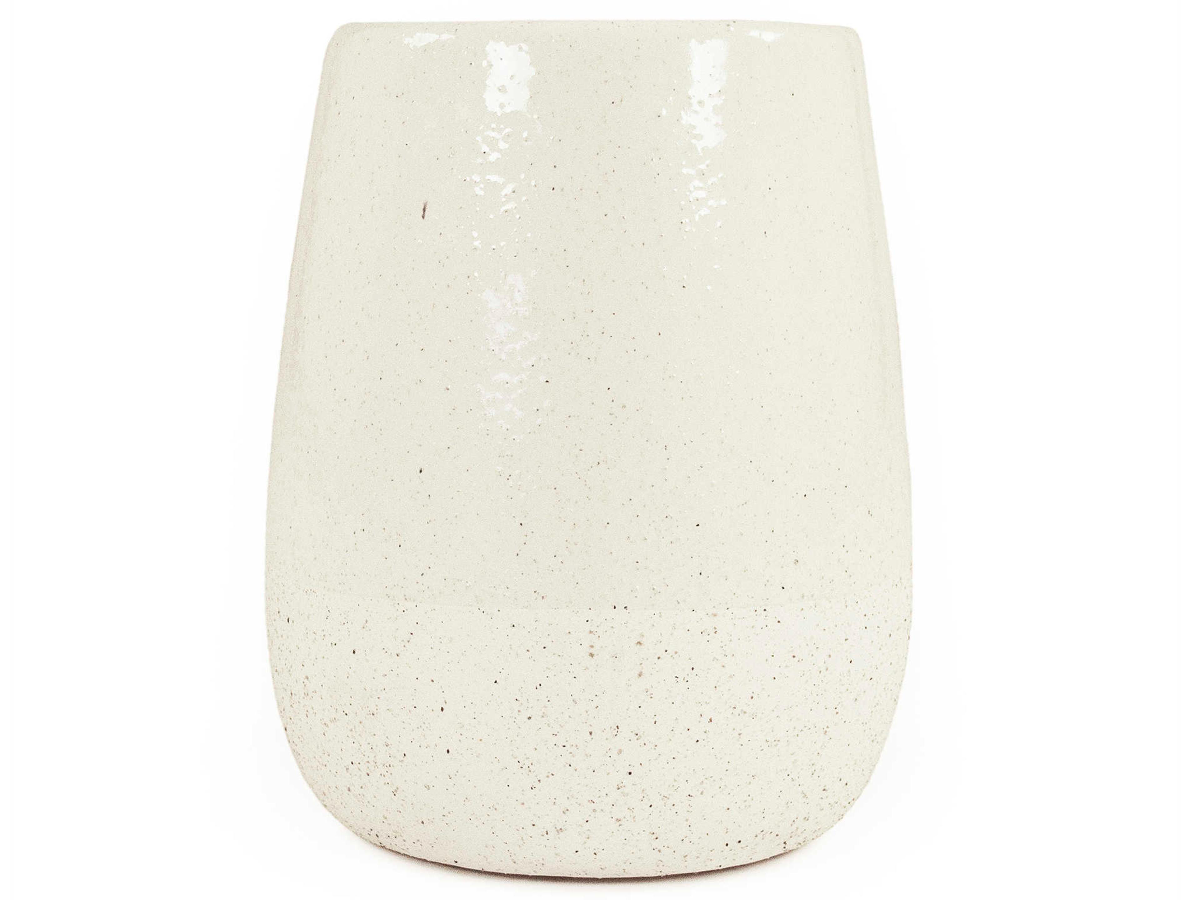 Distressed White 11" High Vase