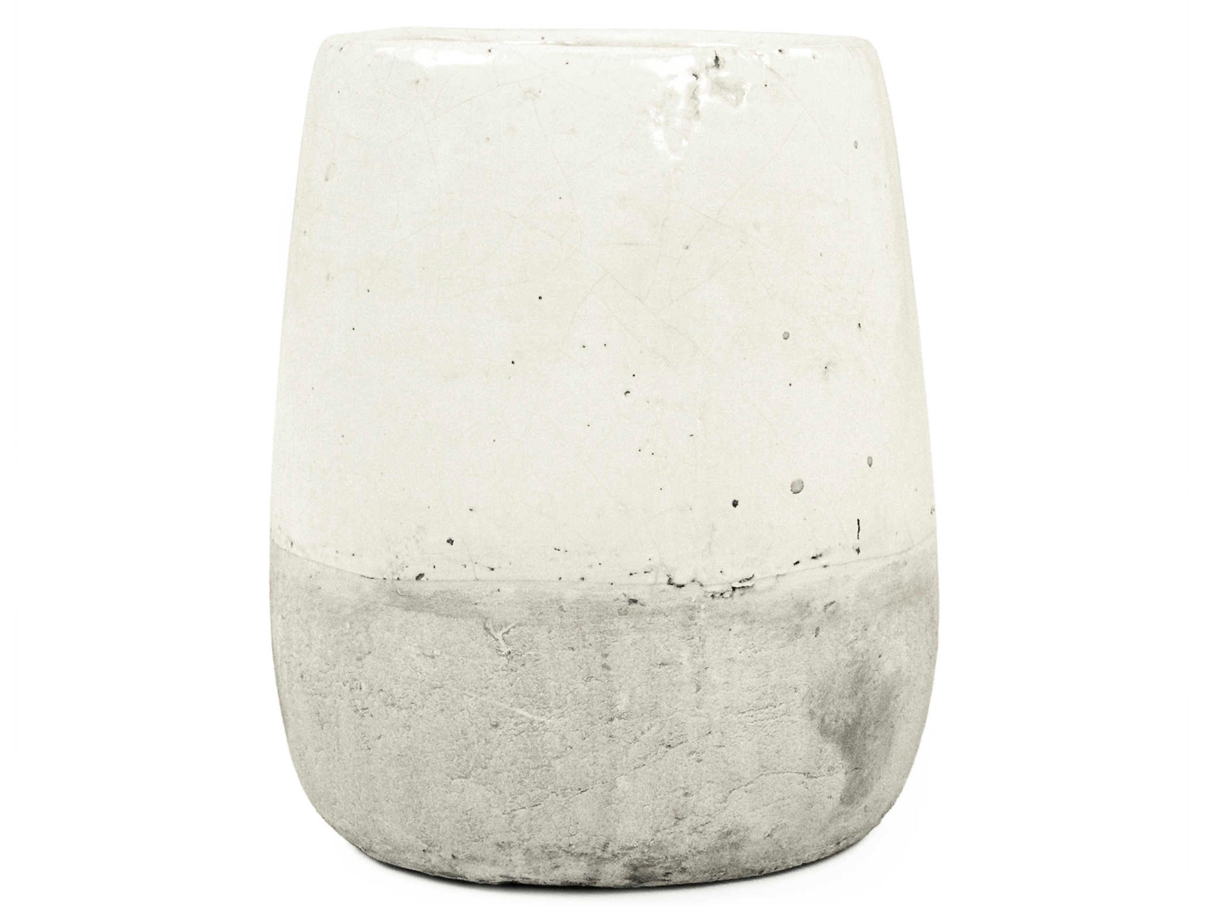 Distressed White 9" High Vase