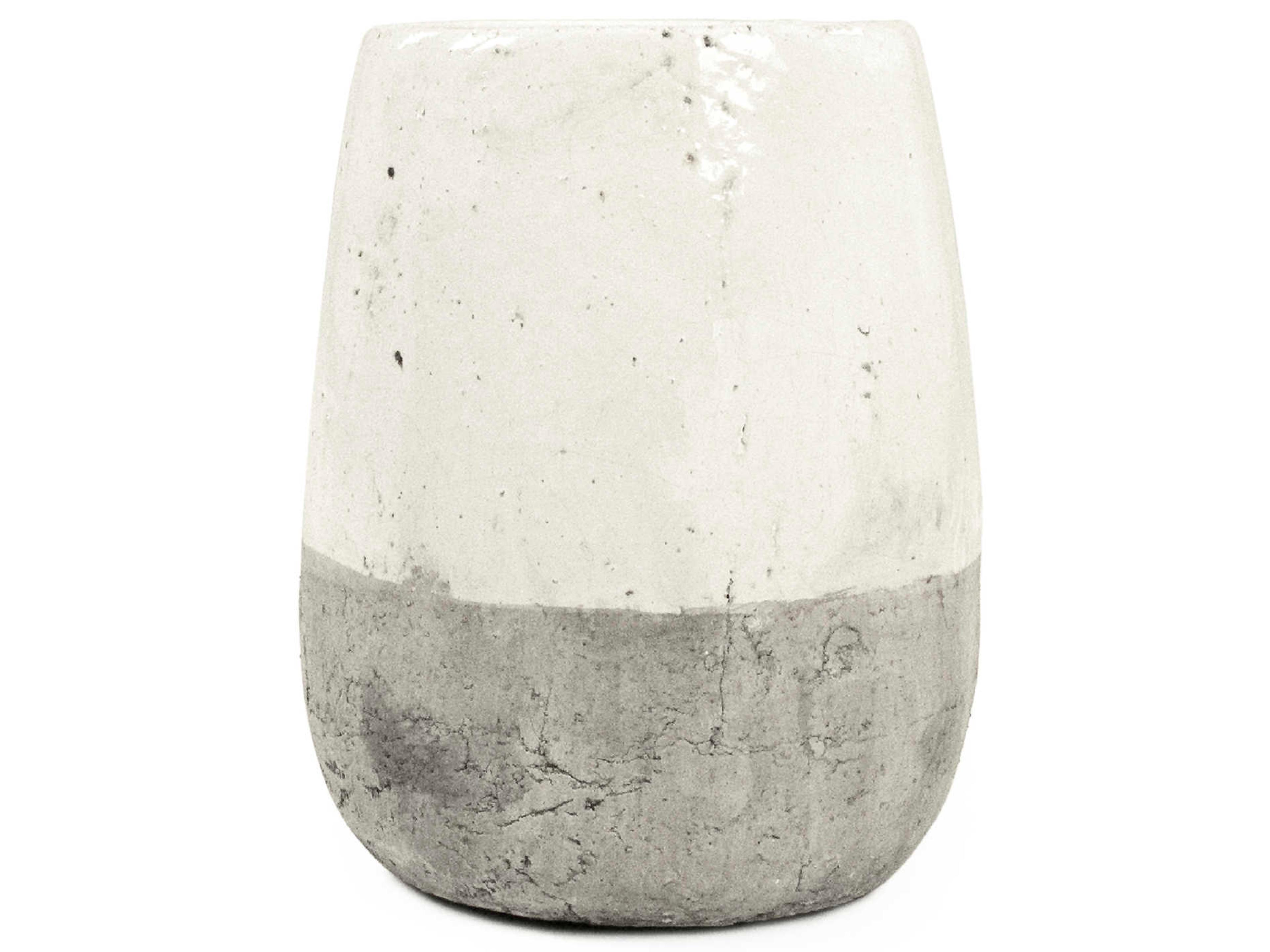 Distressed White 8" High Vase