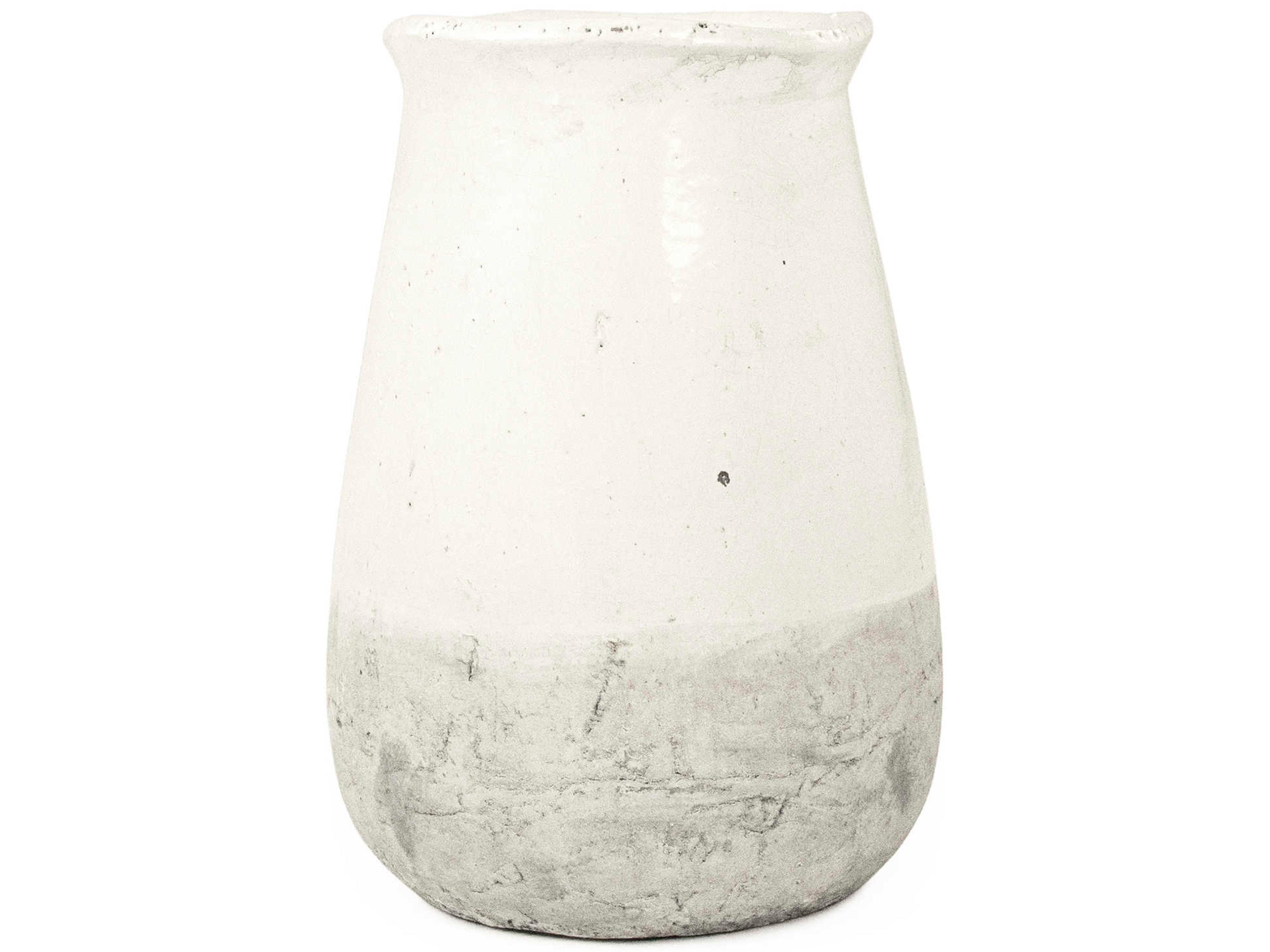 Distressed White 20" High Vase