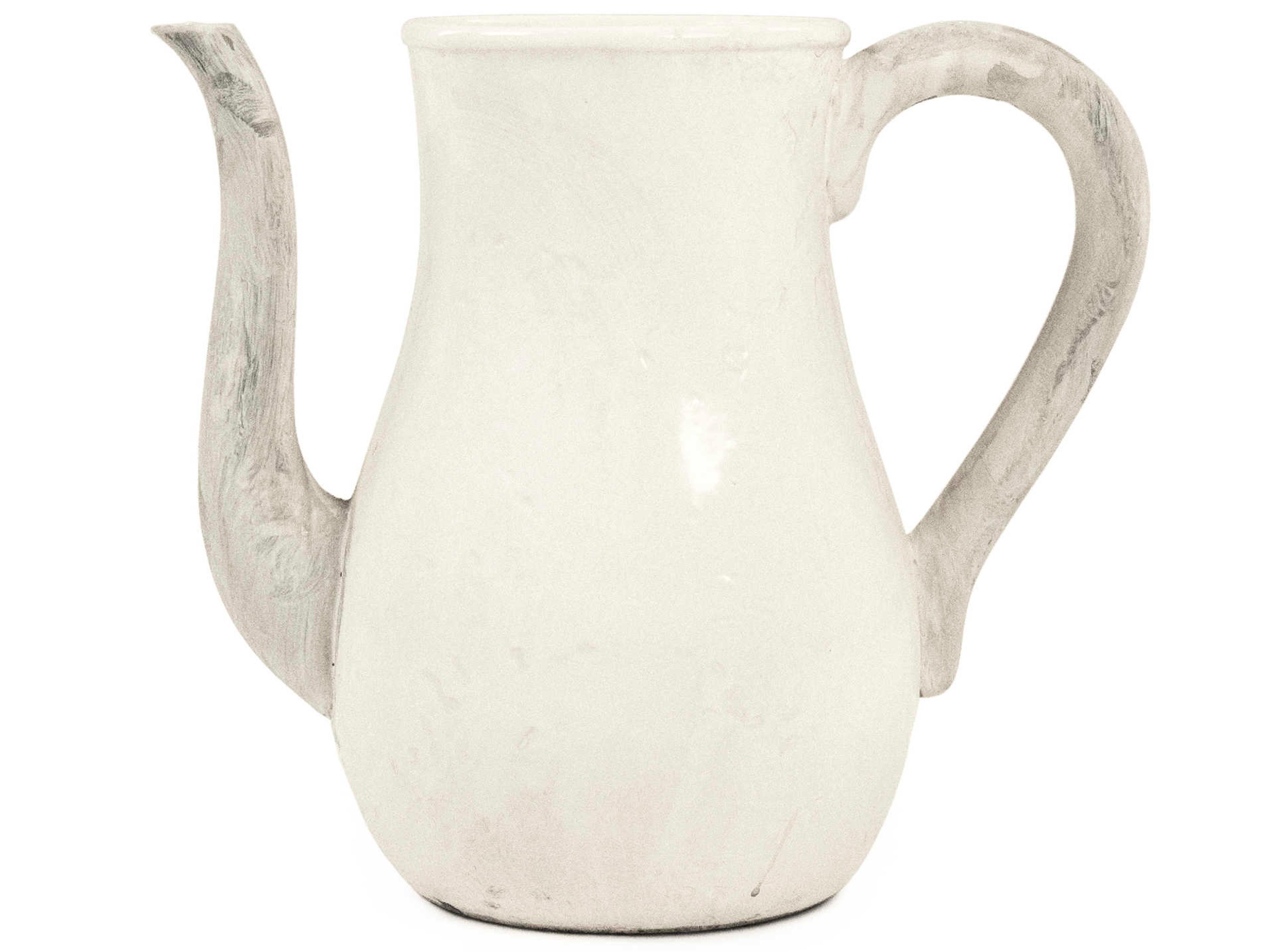 Zentique Distressed White 12" Pitcher