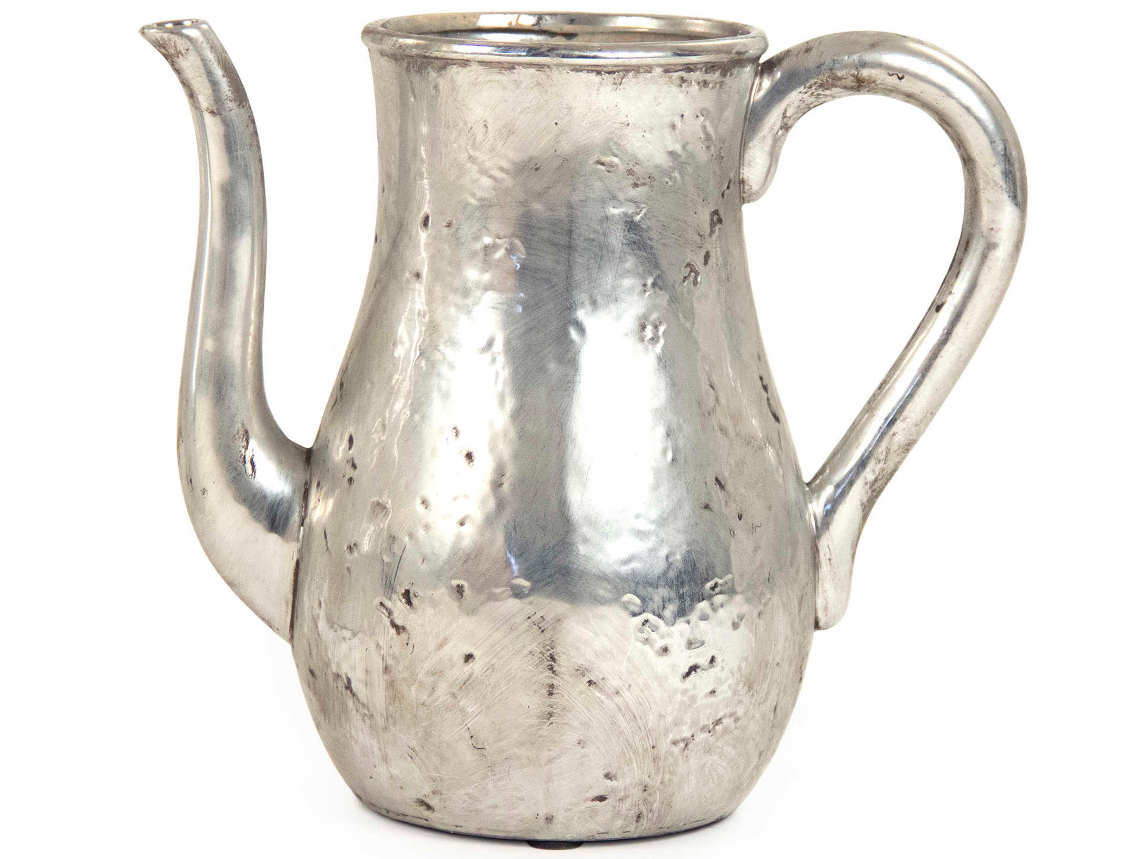 Distressed Metallic Silver 12" Pitcher