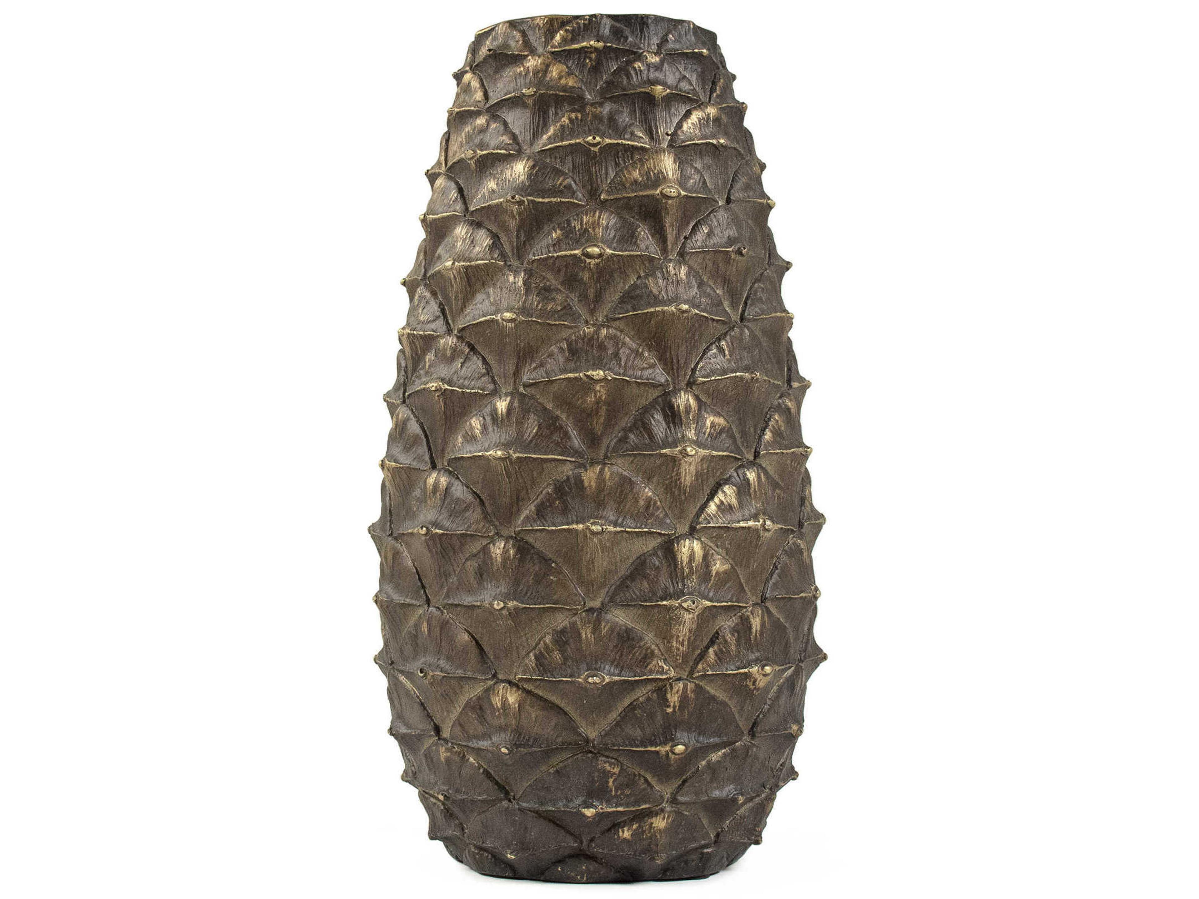 Distressed Bronze 14" High Pineapple Vase