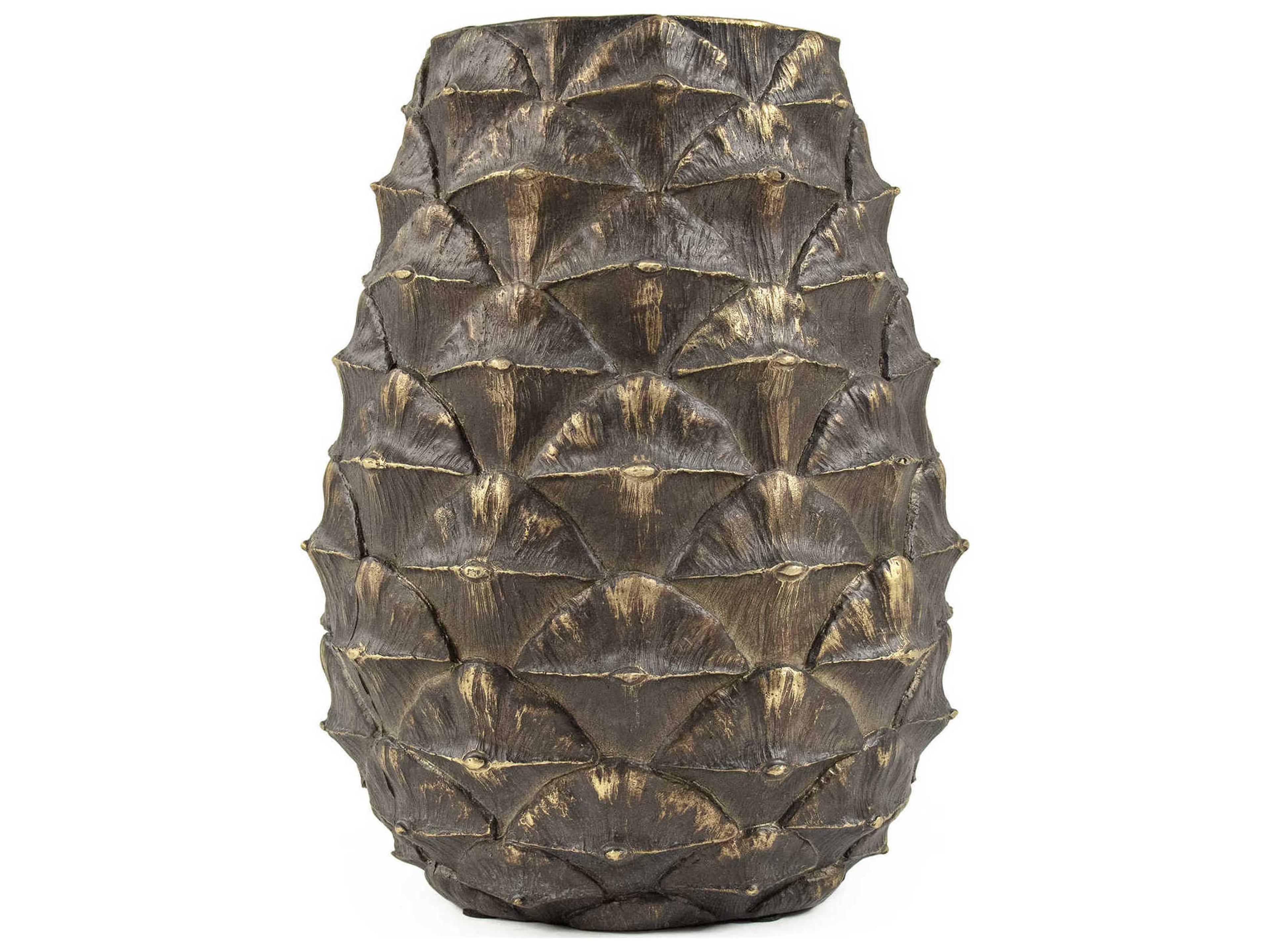 Zentique Distressed Bronze 10" High Pineapple Vase