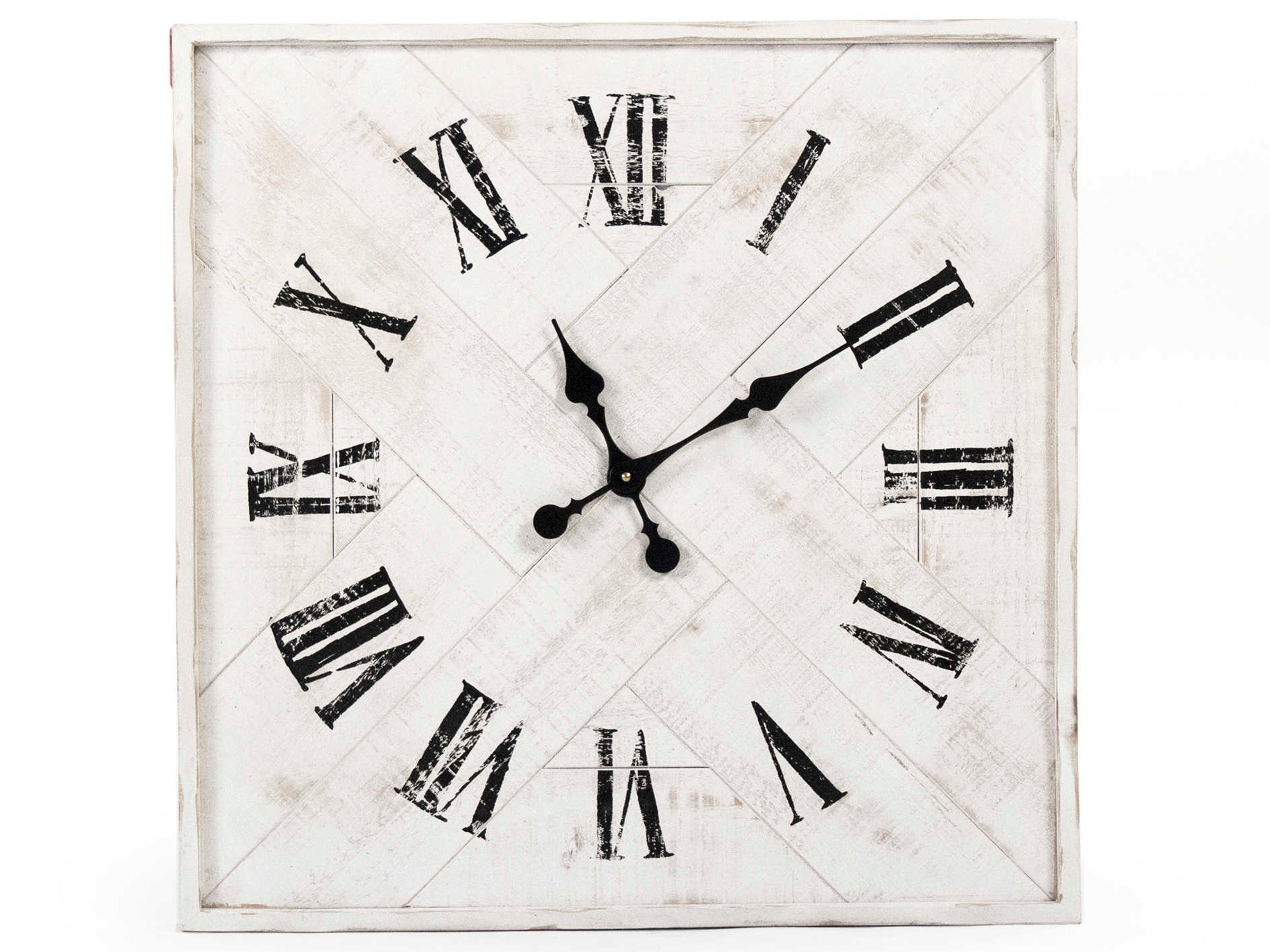 Distressed White / Black Corbett Wall Clock