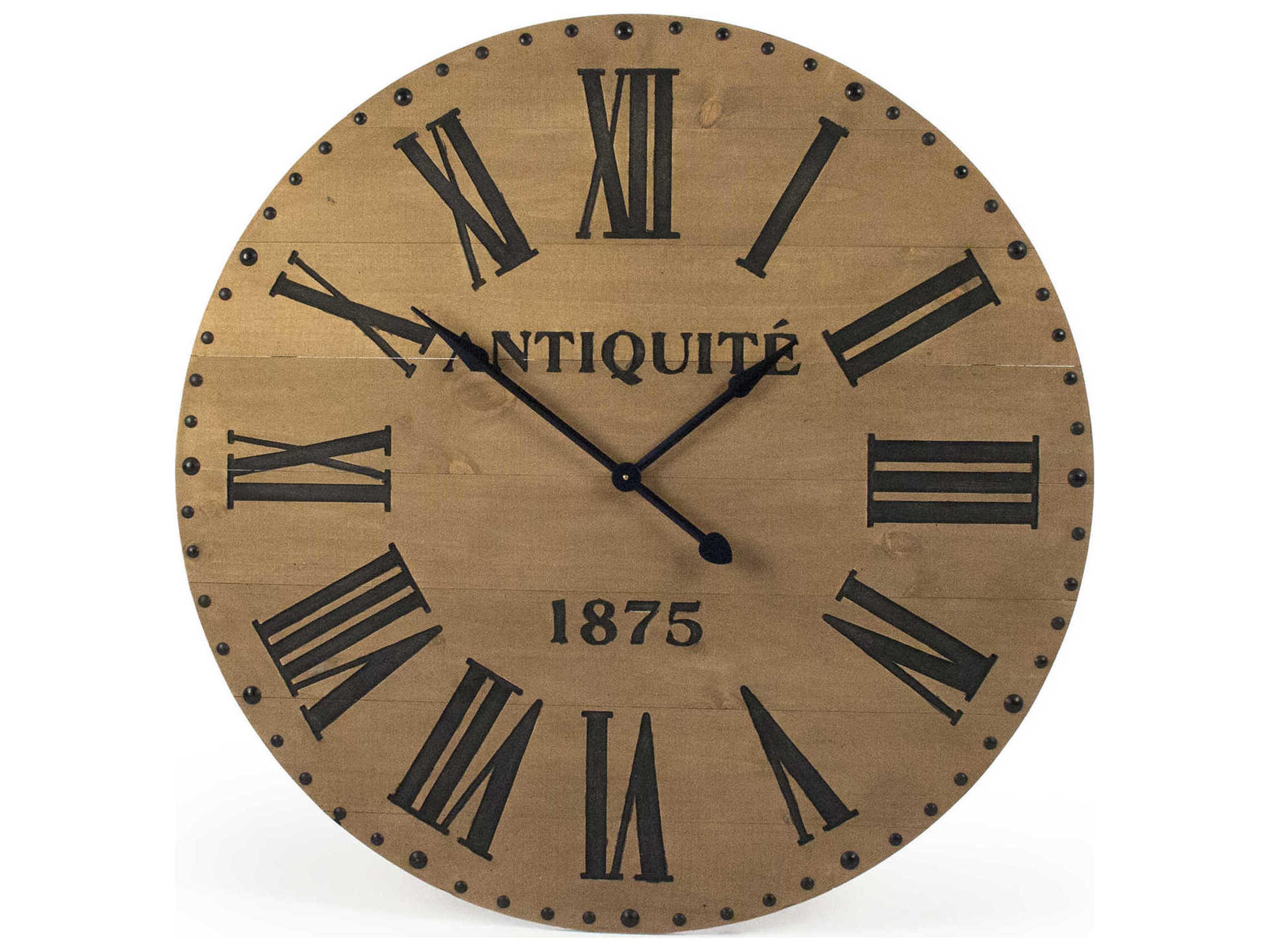 Natural / Dark Grey Alexis Wall Clock