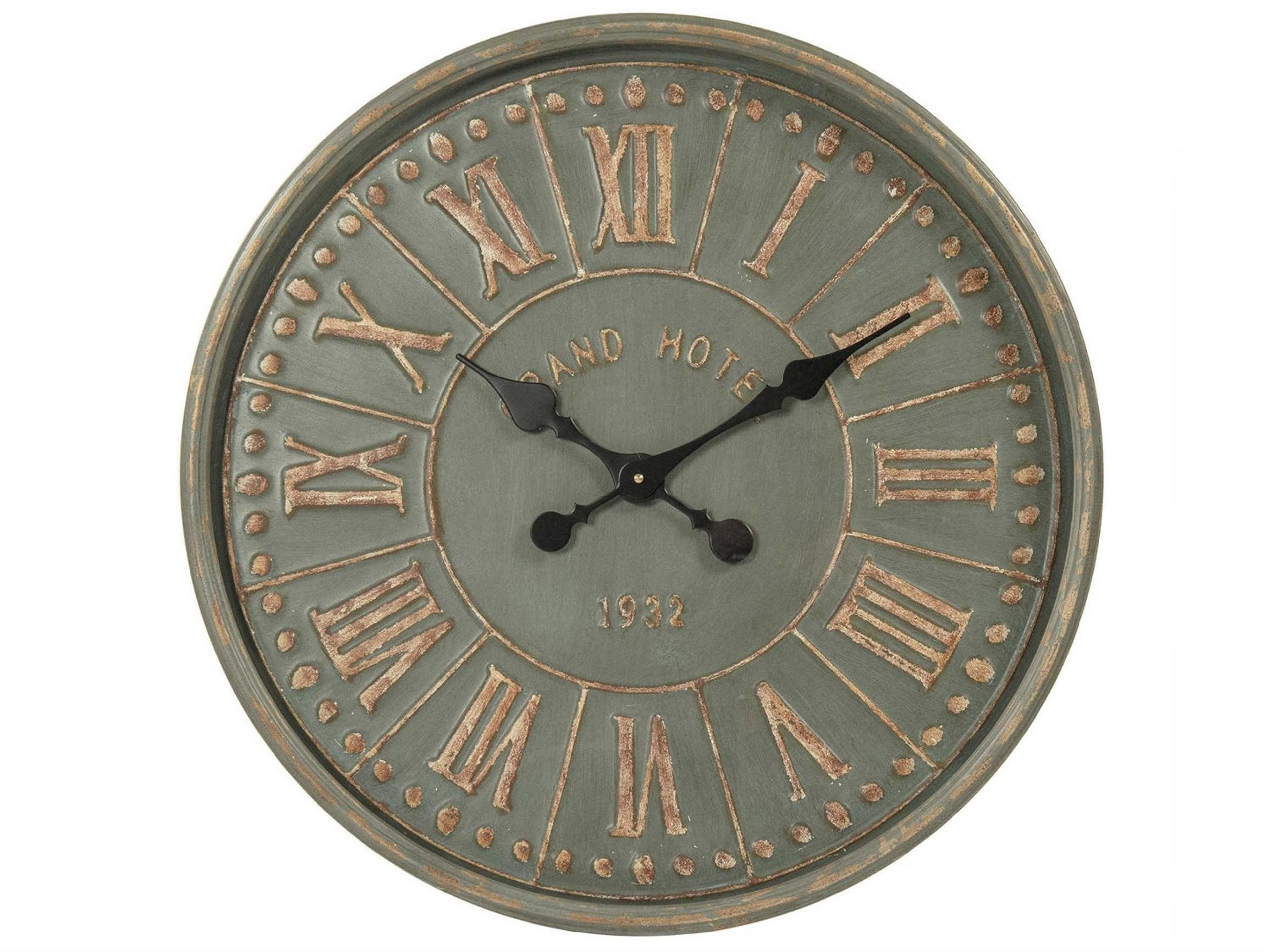 Distressed Jade Iron Wall Clock