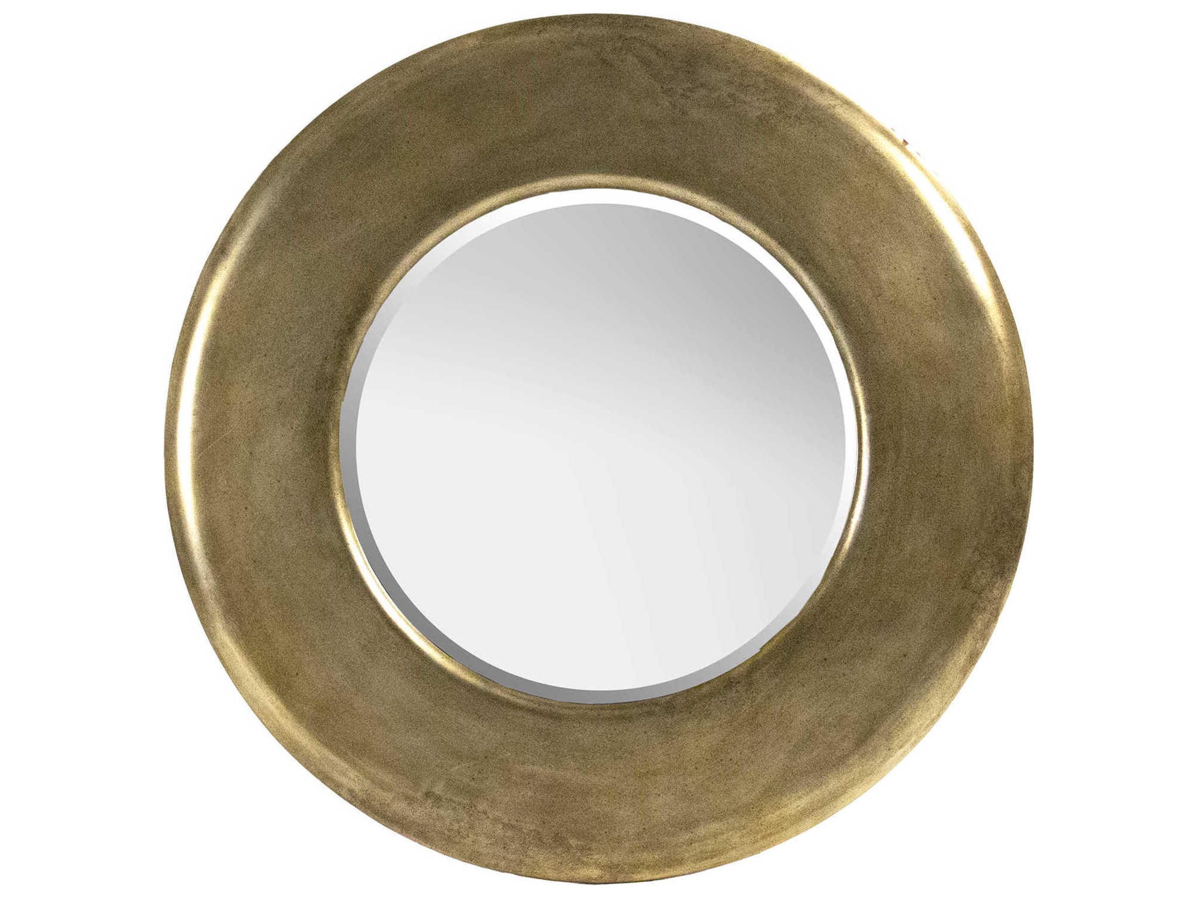 Aceline Antique Bronze Round Wall Mirror