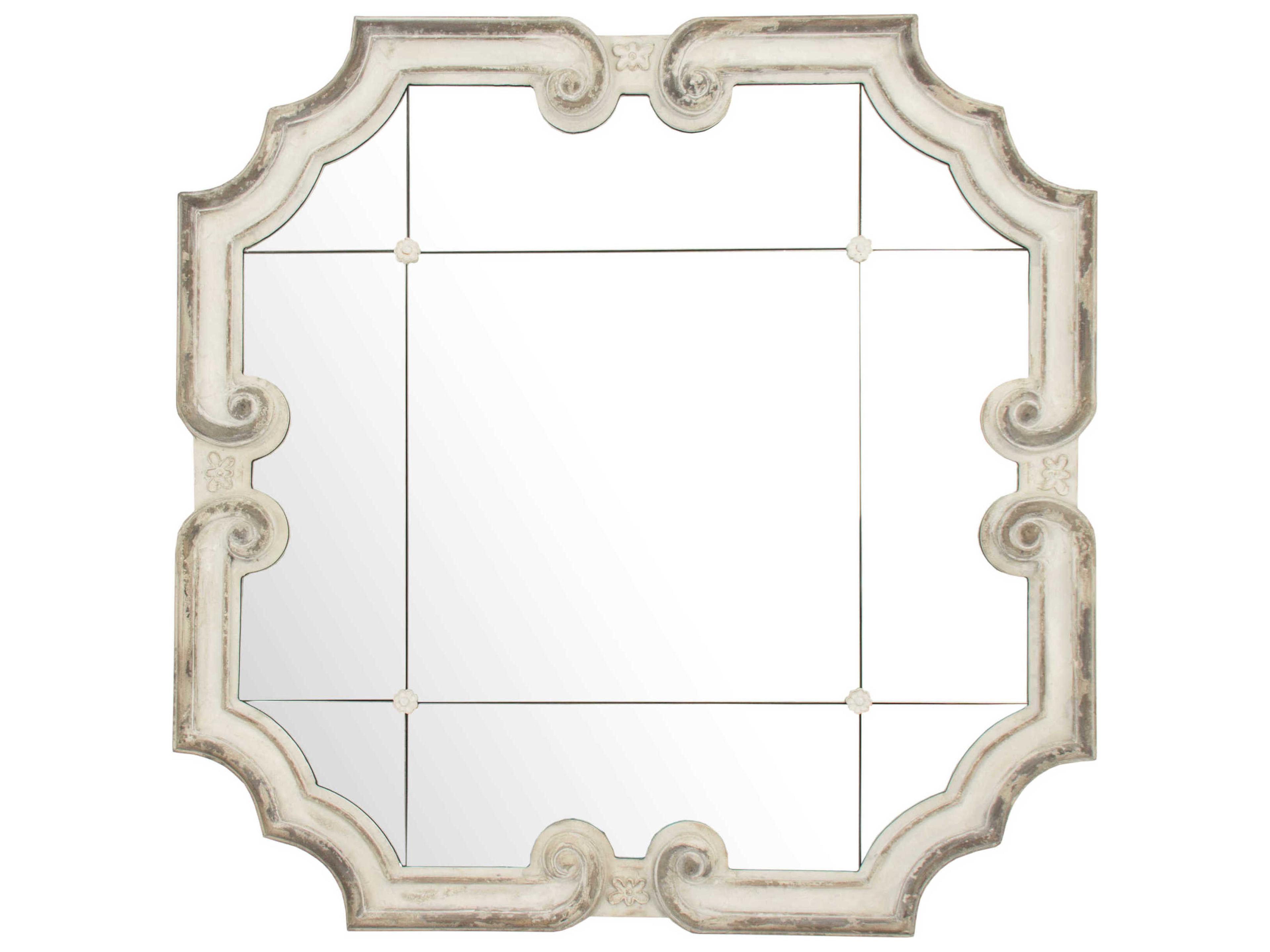 Zentique Troncon Distressed Ivory Wall Mirror