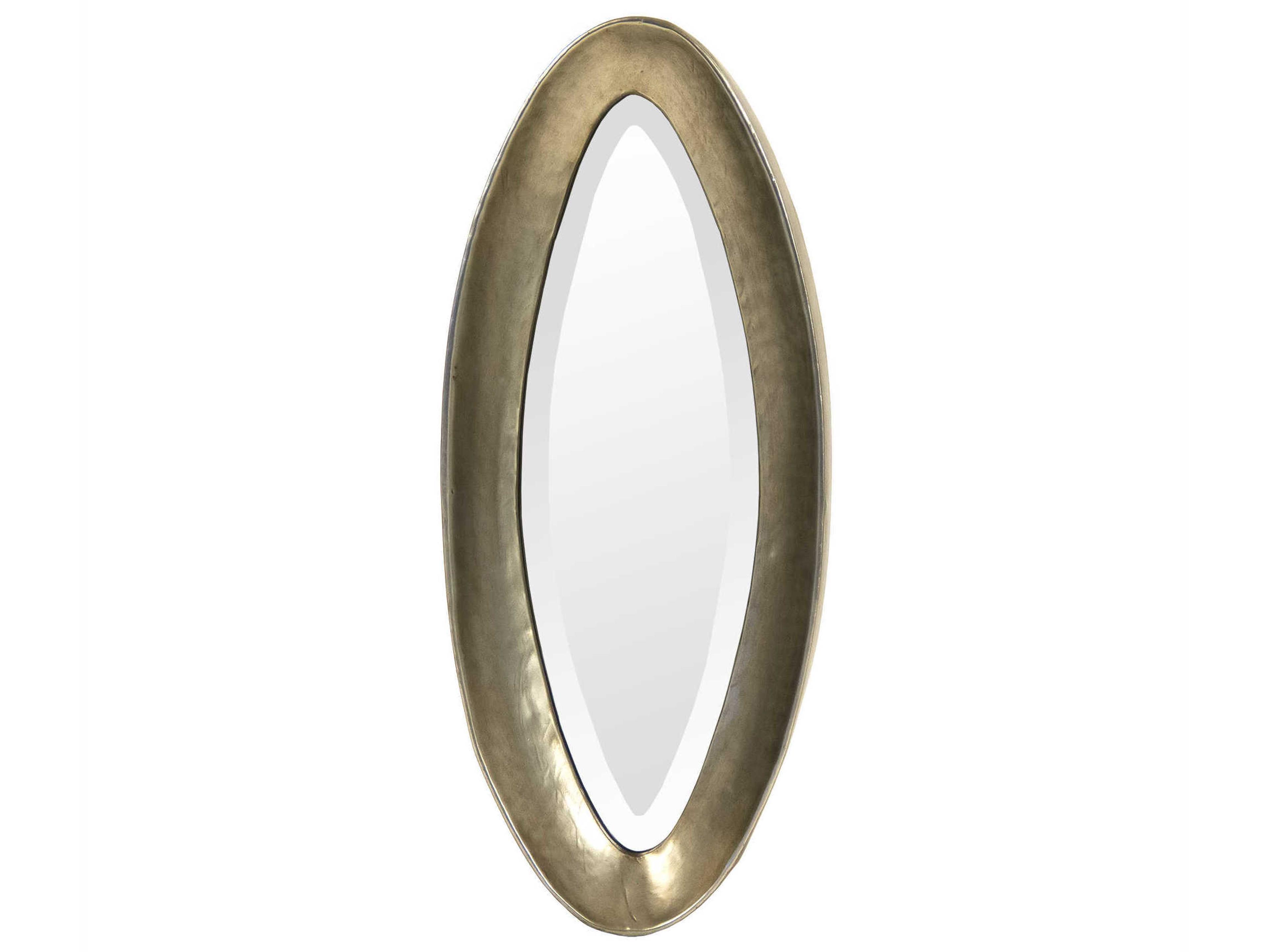 Zentique Ida Pale Gold Oval Wall Mirror