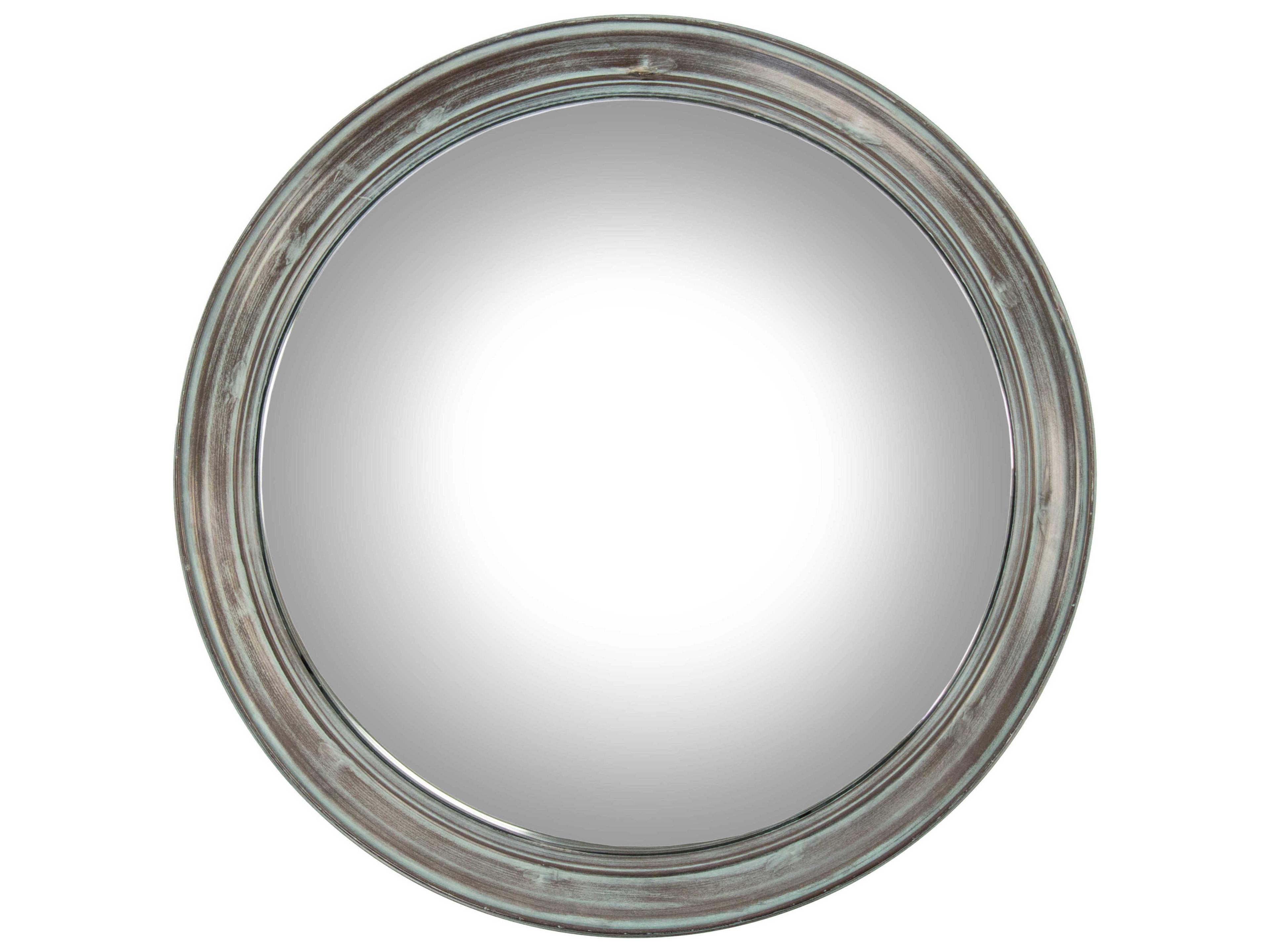 Zentique Cerne Distressed Teal Round Wall Mirror