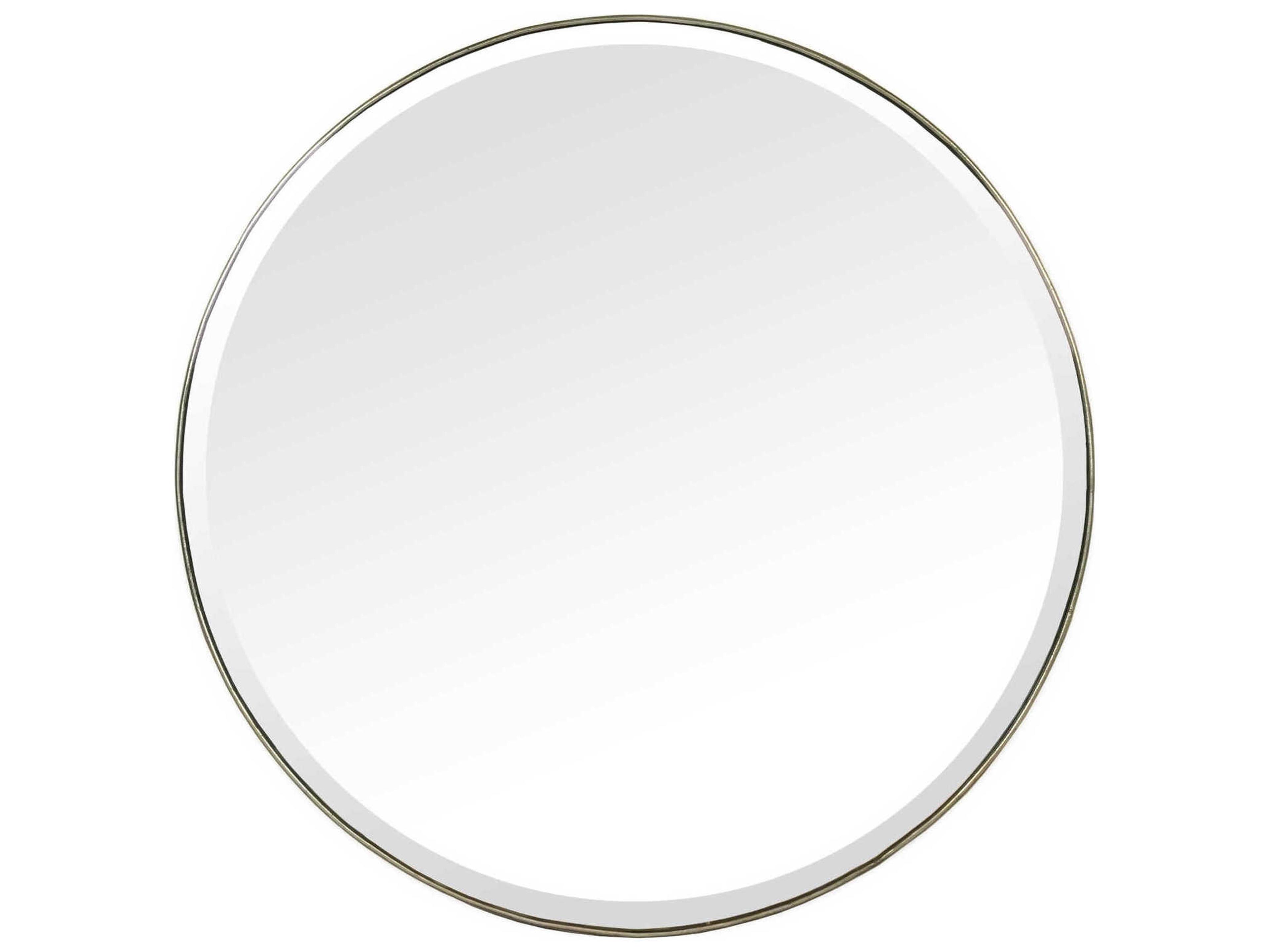 Zentique Lacia Distressed Light Gold Round Wall Mirror