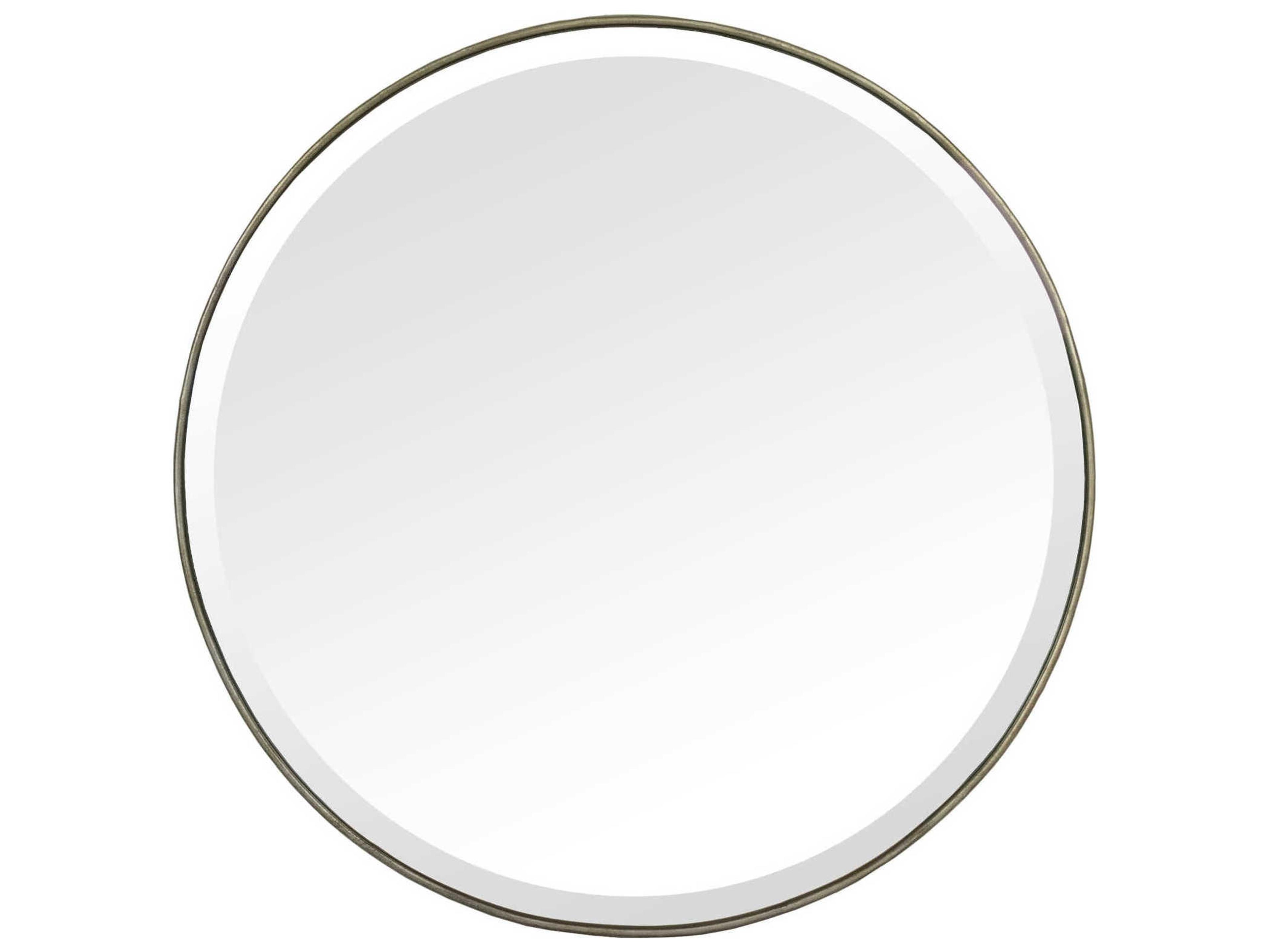 Lacia Distressed Light Gold Round Wall Mirror
