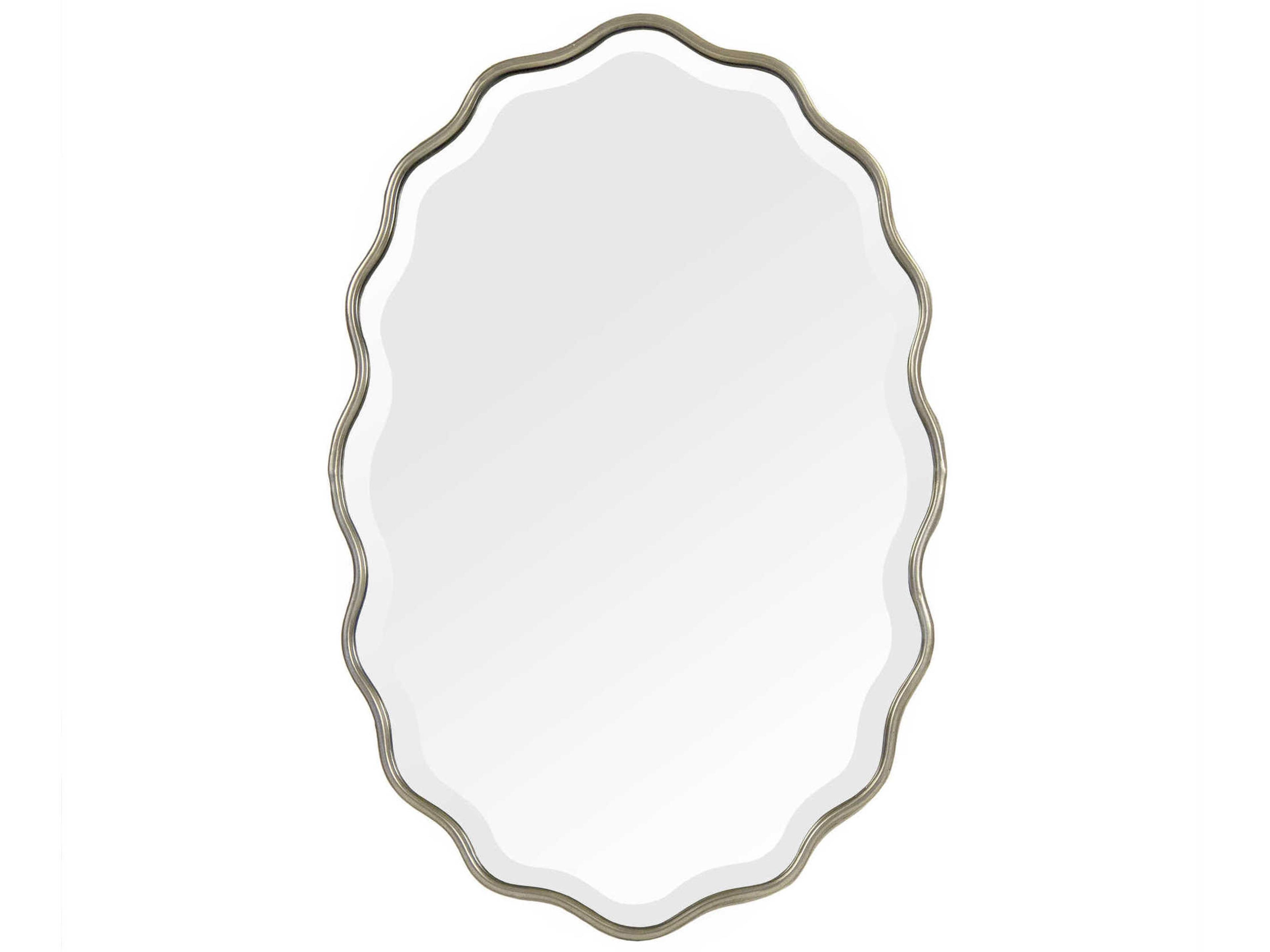 Odette Distressed Light Gold Oval Wall Mirror