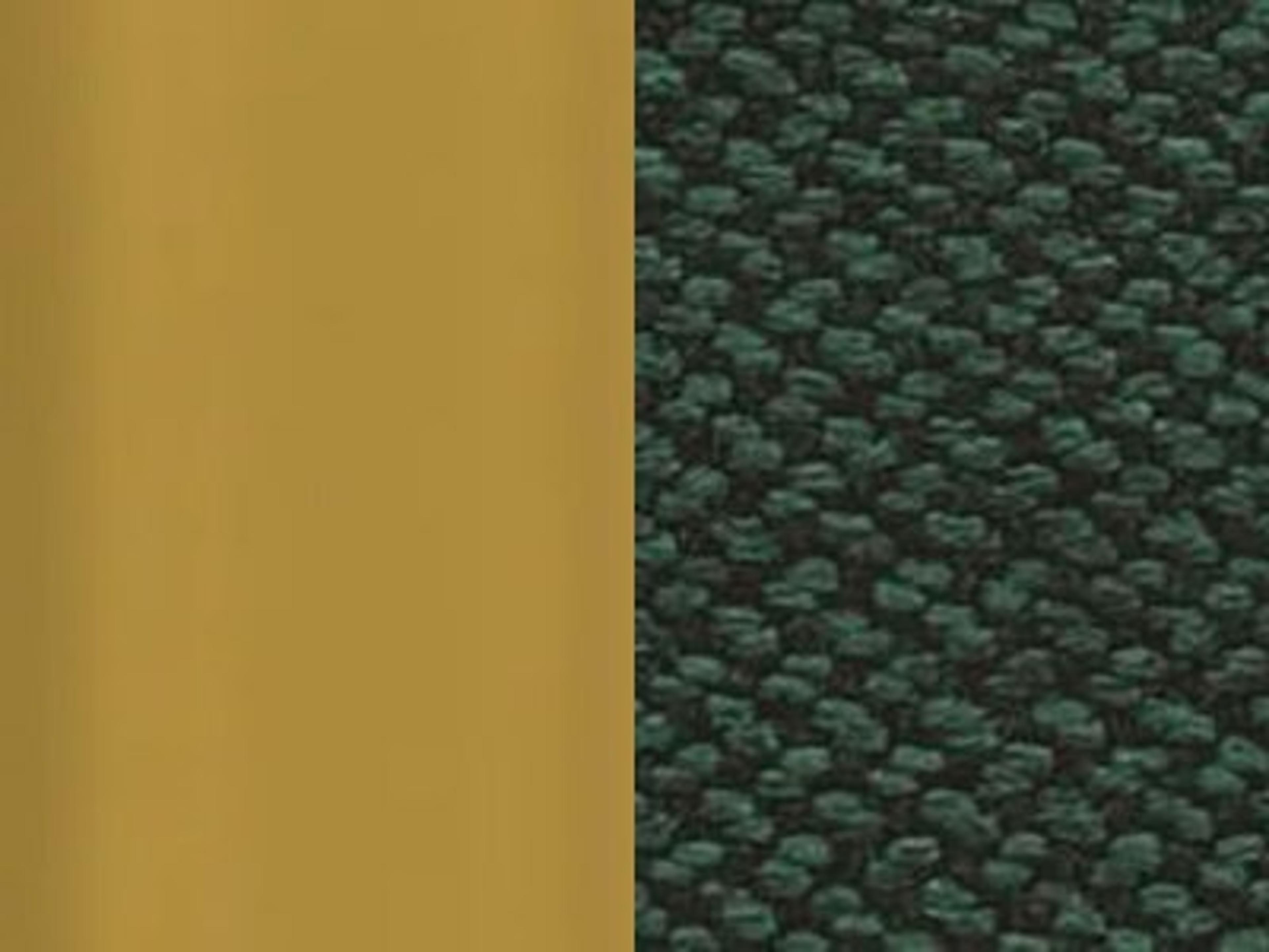 Finish: Painted Brass Metal / Forest Green Cross-weave Upholstery