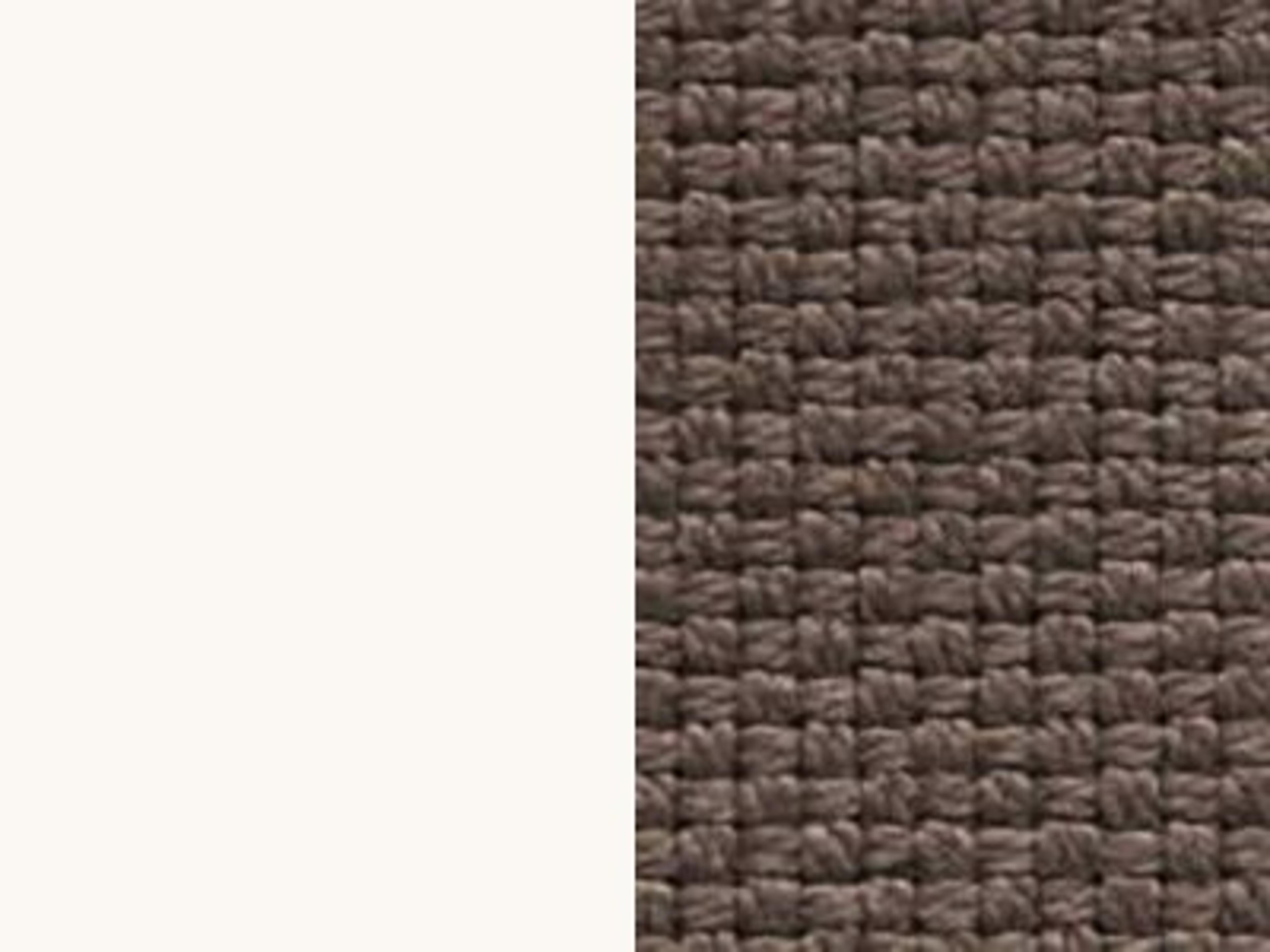 Finish: Matt Optic White Metal / Taupe Plain Weave