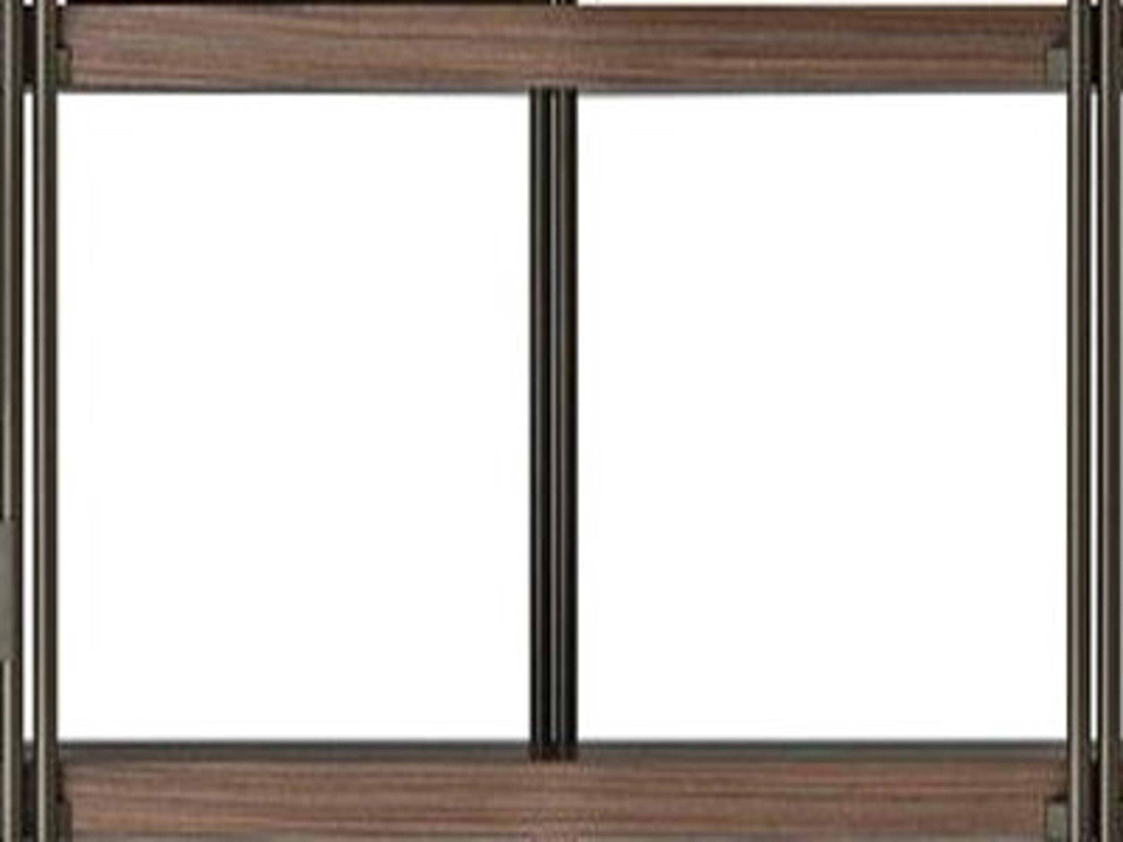 Finish: Bronze with Canabed Walnut Shelves Bookcase