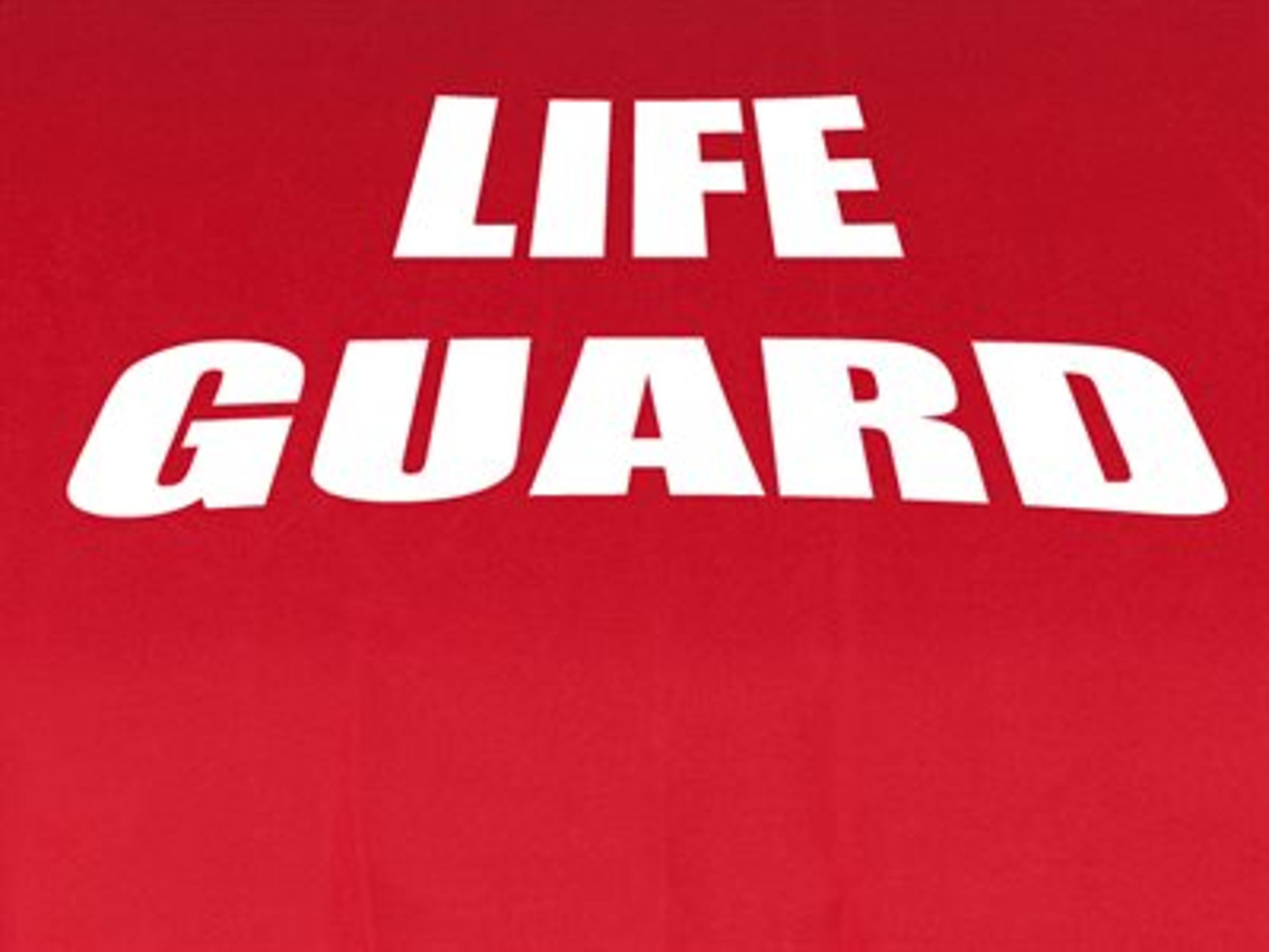 Fabric: Recacril Marine Grade Life Guard Printed Logo Red