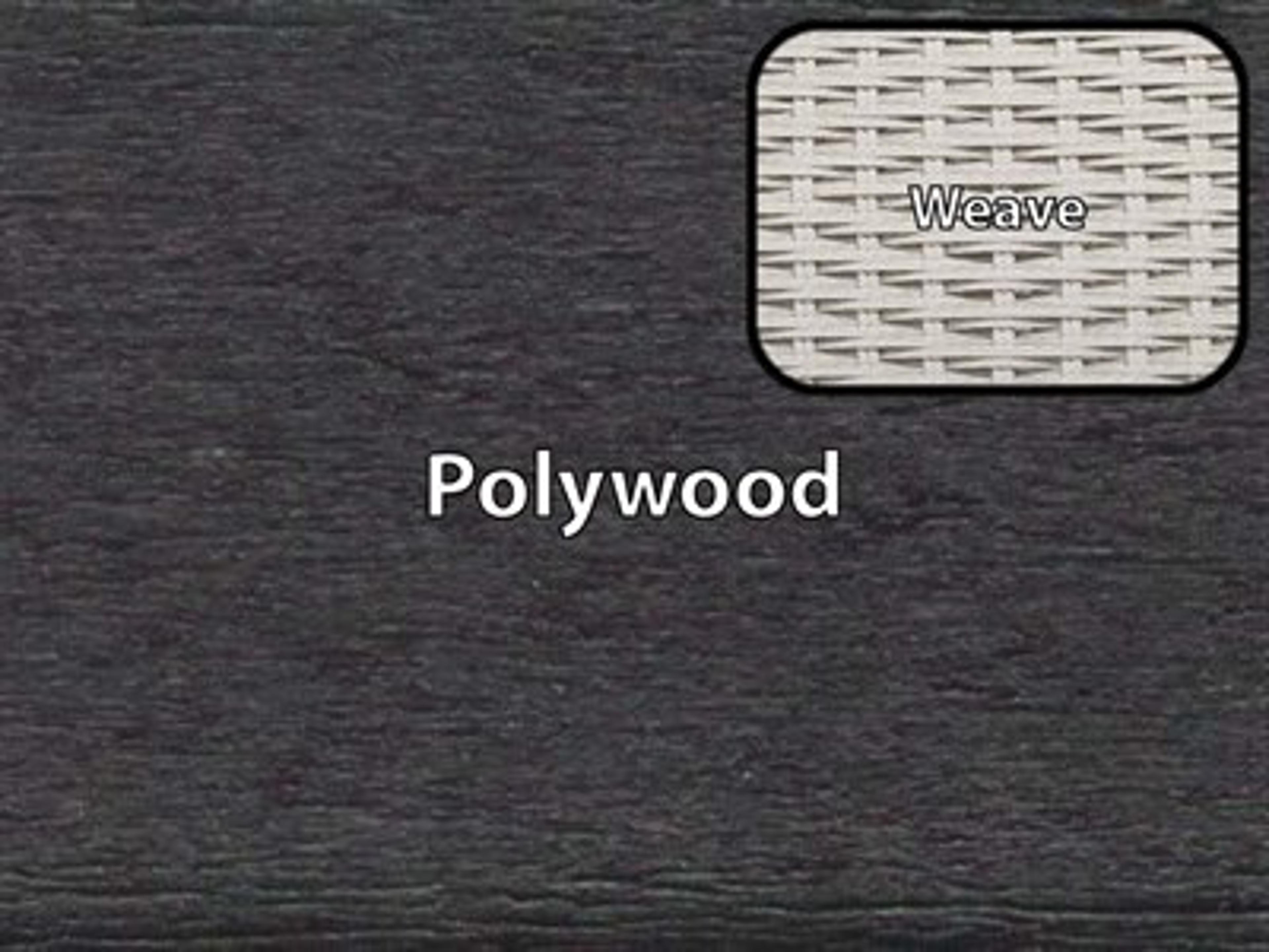 Polywood Finish / Weave Color: Black Polywood / White Loom Weave