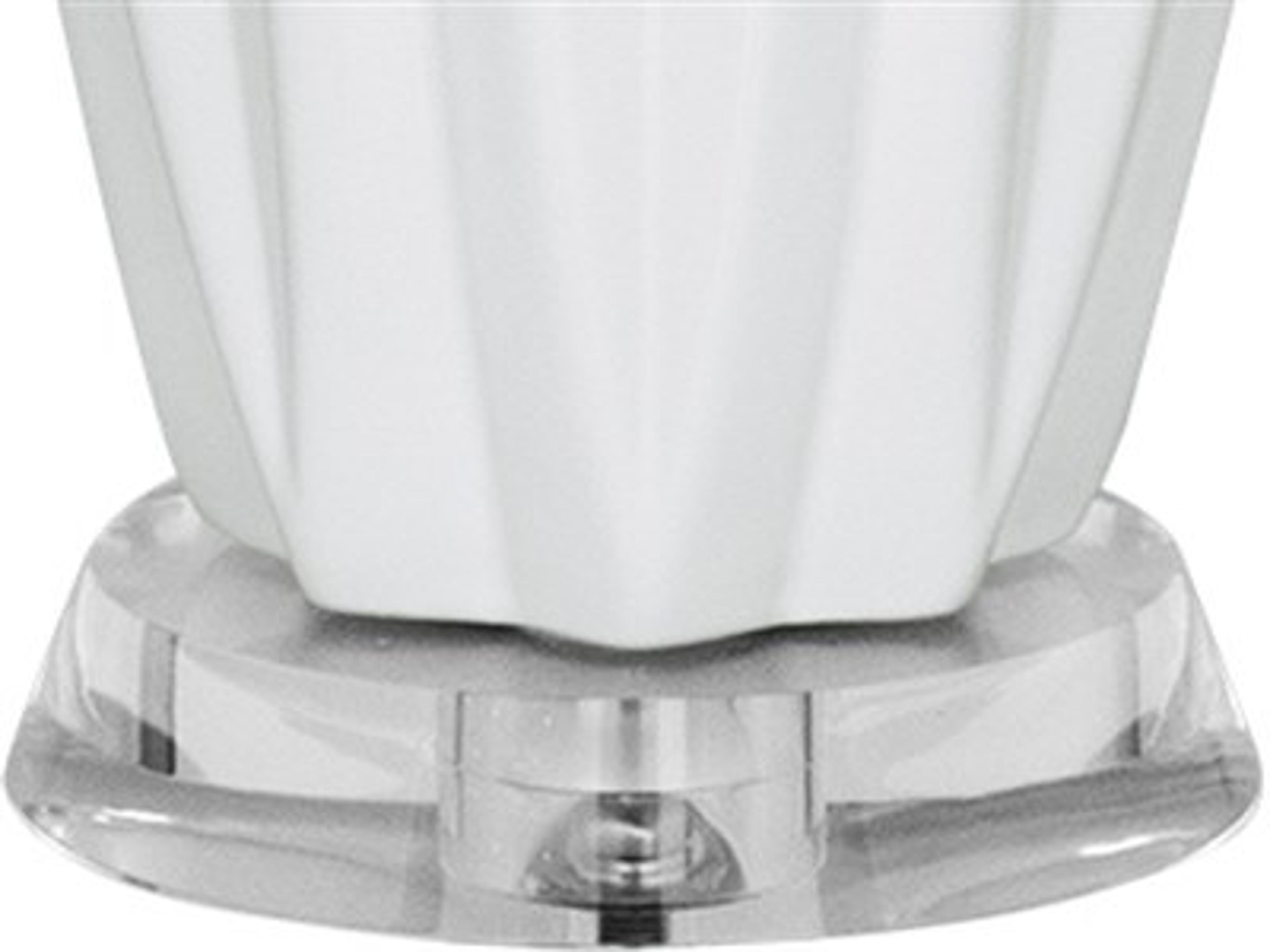 Hardware Finish: Lucite Base with Polished Nickel