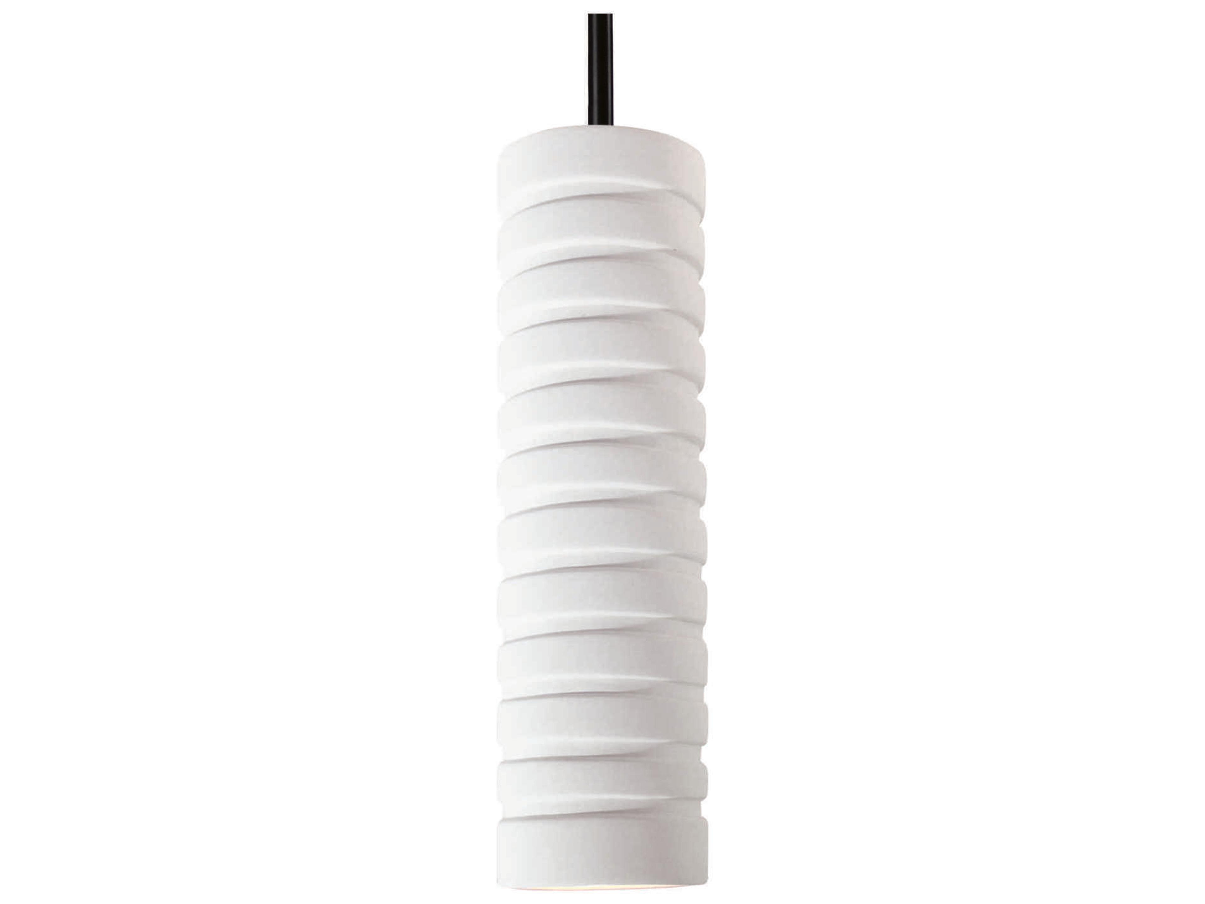 A19 Strata 1-Light White LED Cylinder Mini Pendant