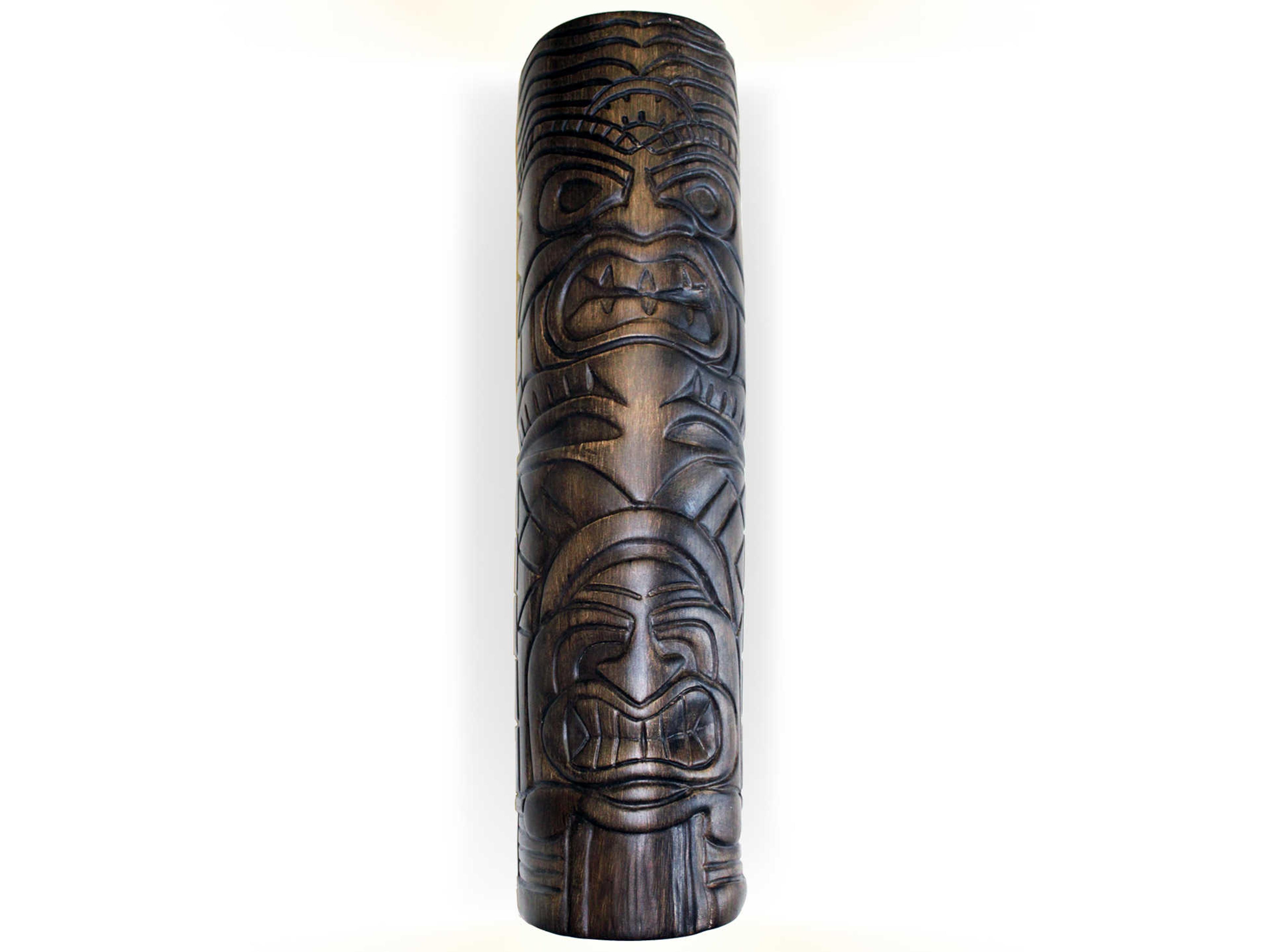 A19 Tiki Dark Teak Brown Wall Sconce