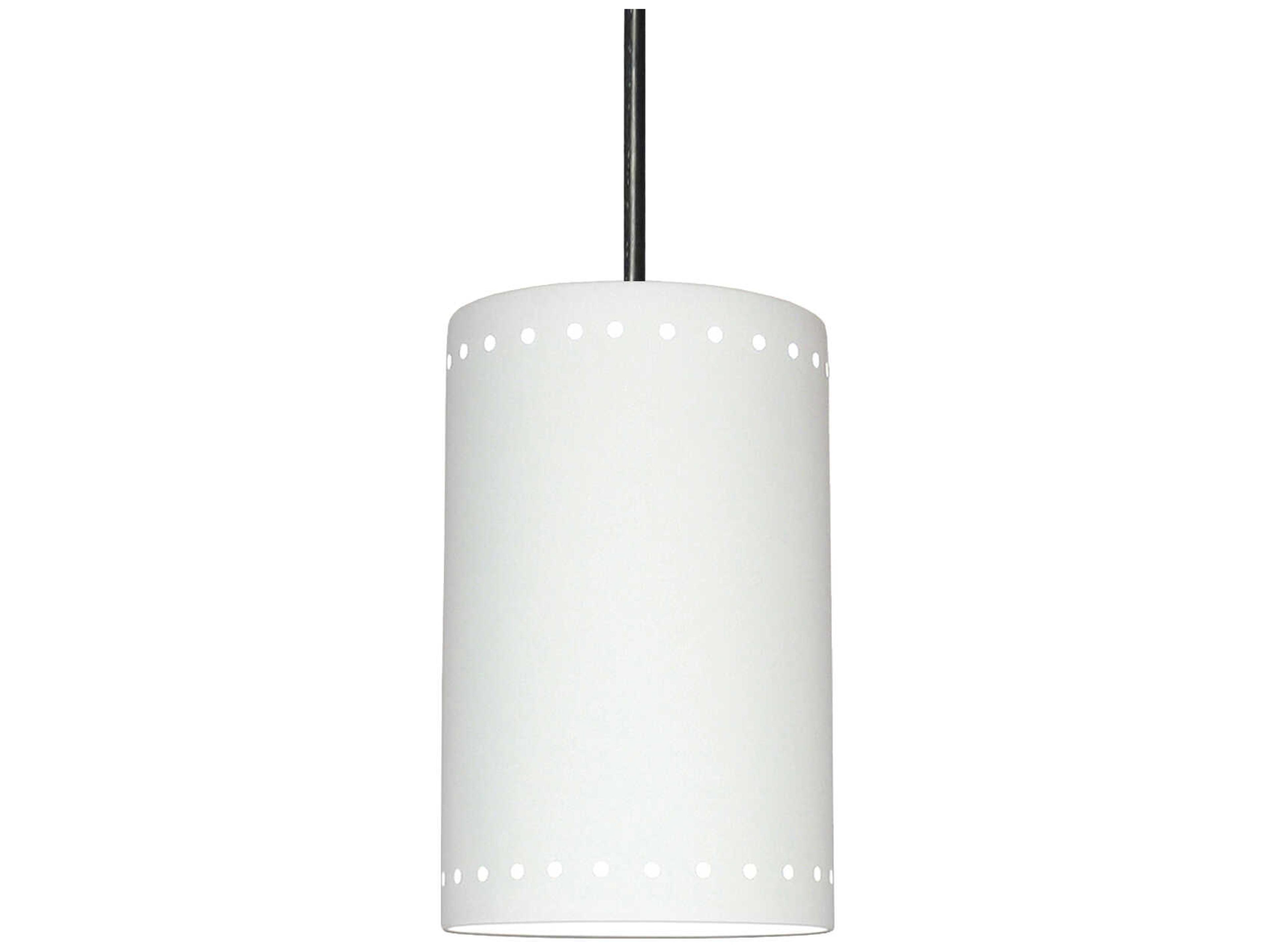 A19 Delos 1-Light White Cylinder Mini Pendant