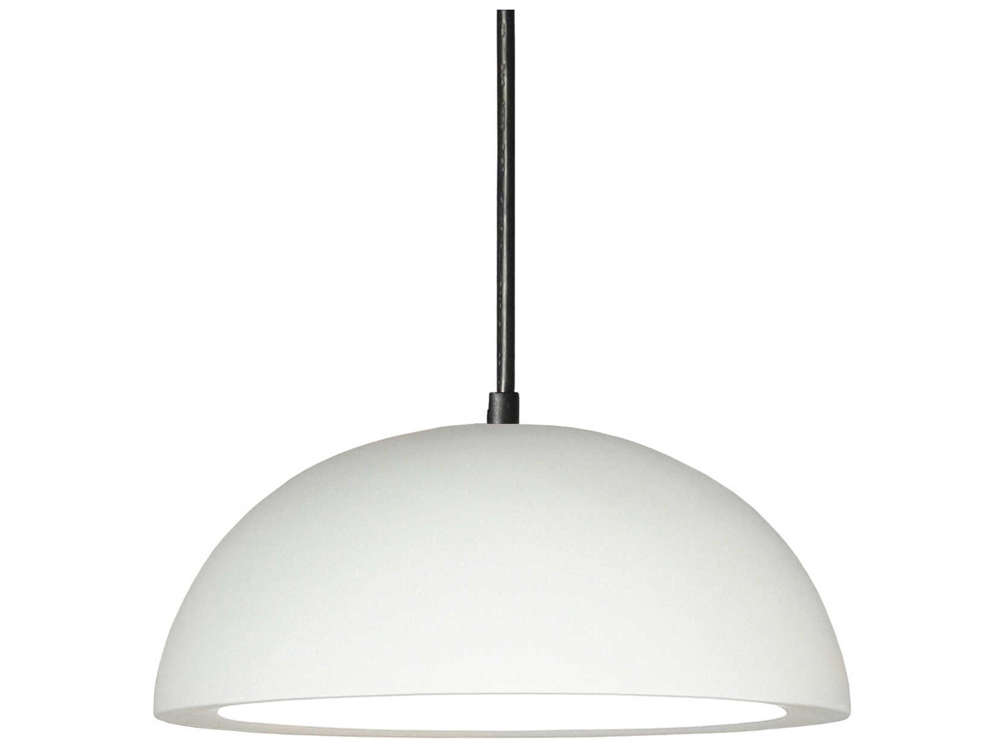 A19 Gran Thera 1-Light White Dome Pendant