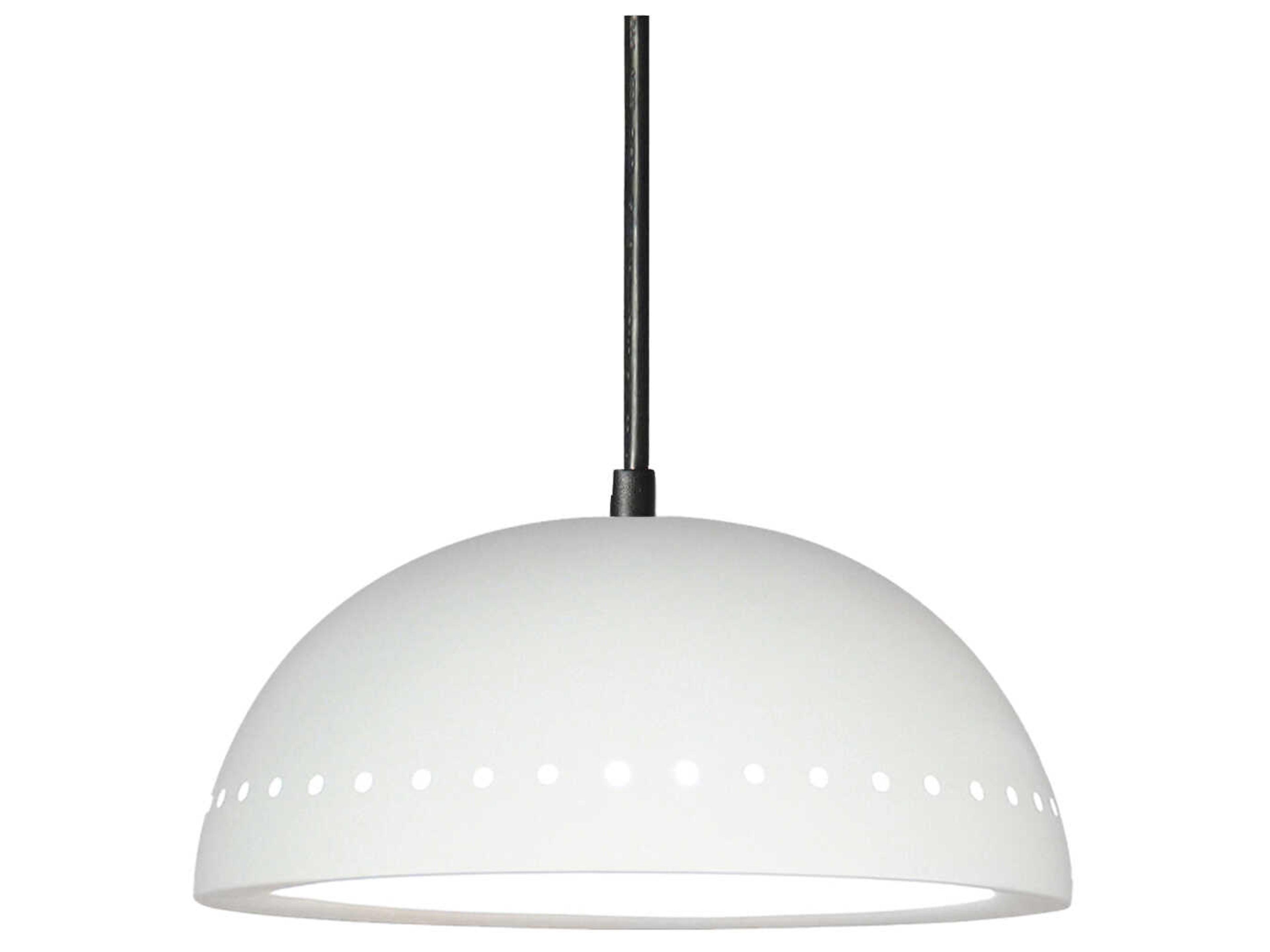 A19 Cyprus 1-Light White Dome Mini Pendant