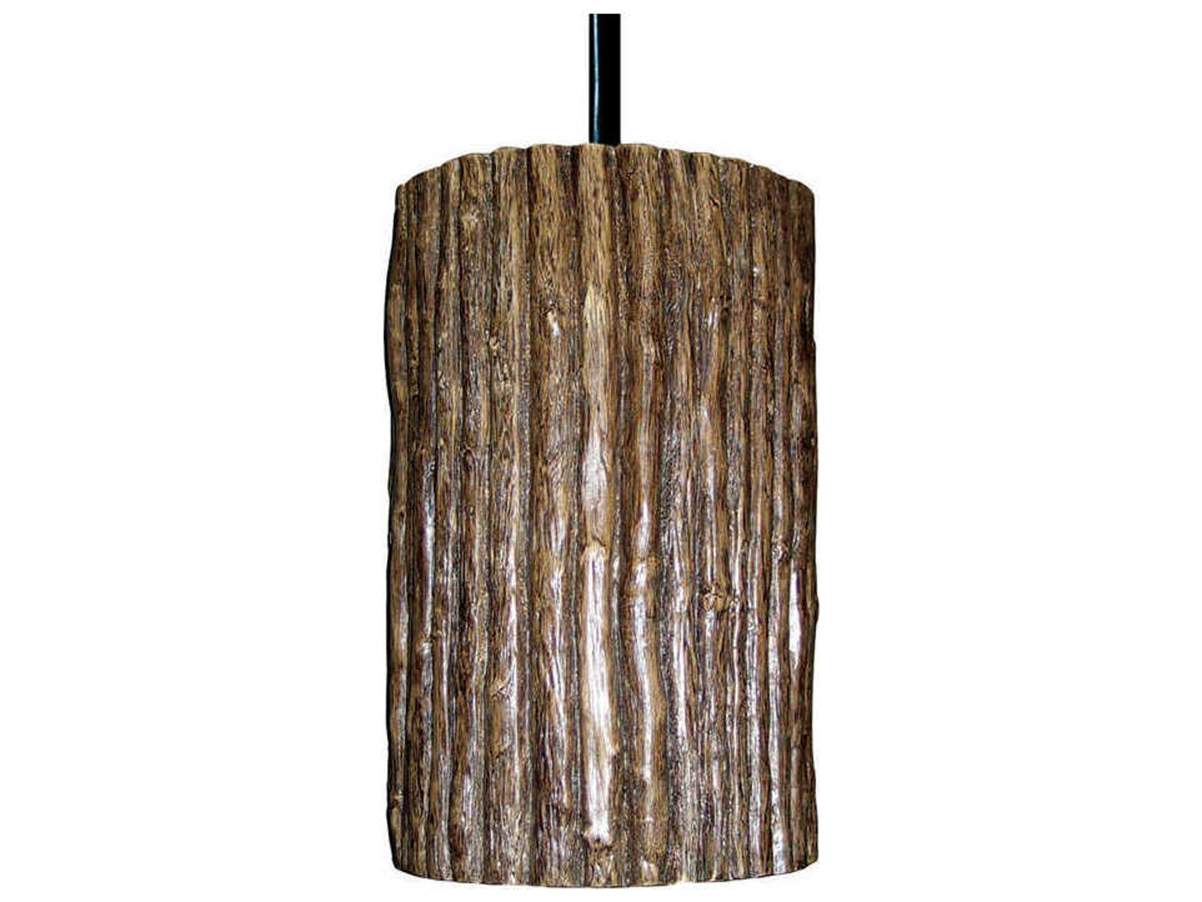 A19 Twigs 1-Light Twig Brown Cylinder Mini Pendant